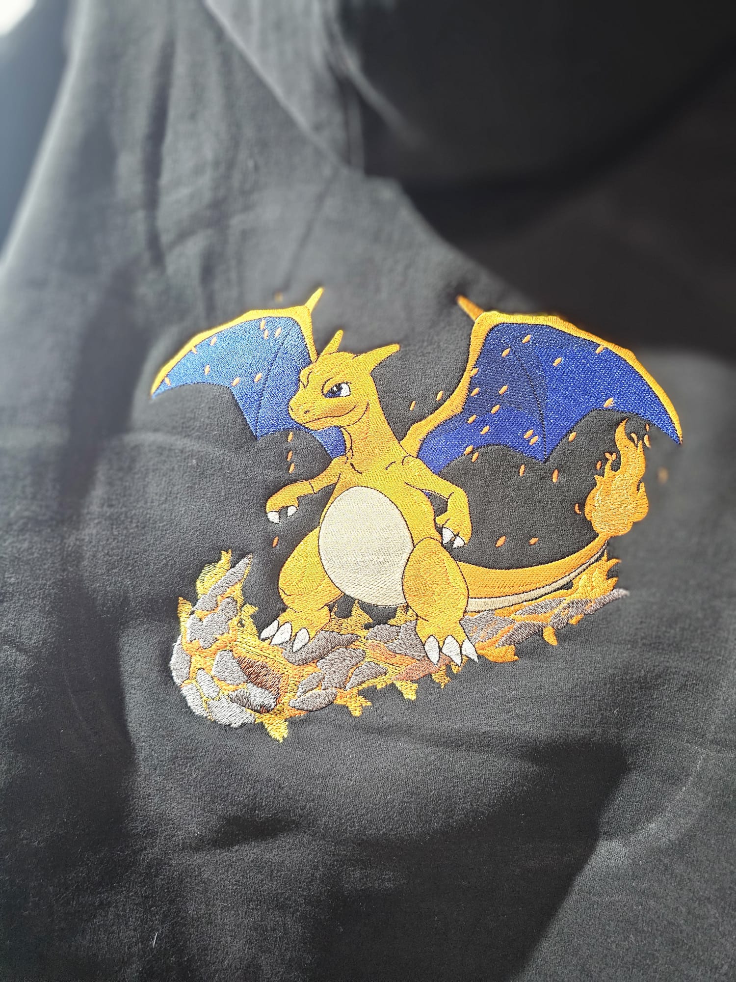 Fire Dragon Custom Embroidered Hoody - Front, Back and both Logo Designs - Adult and Children