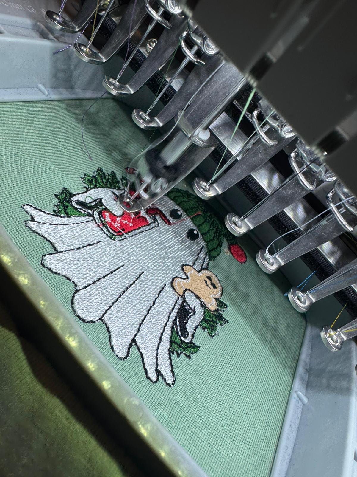 Christmas Ghost Embroidered T Shirt