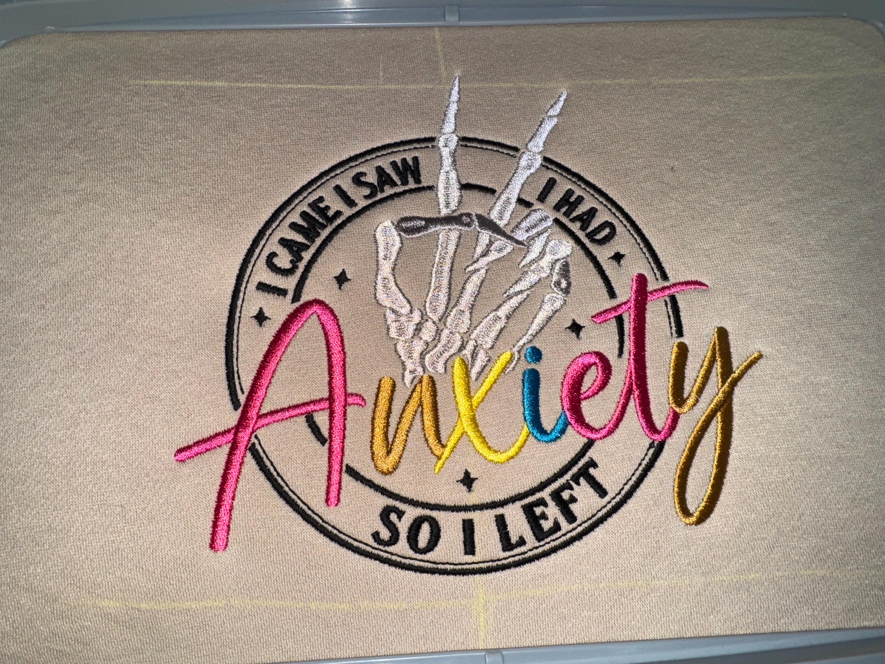 Embroidery small logo came saw left anxiety T-shirt adults