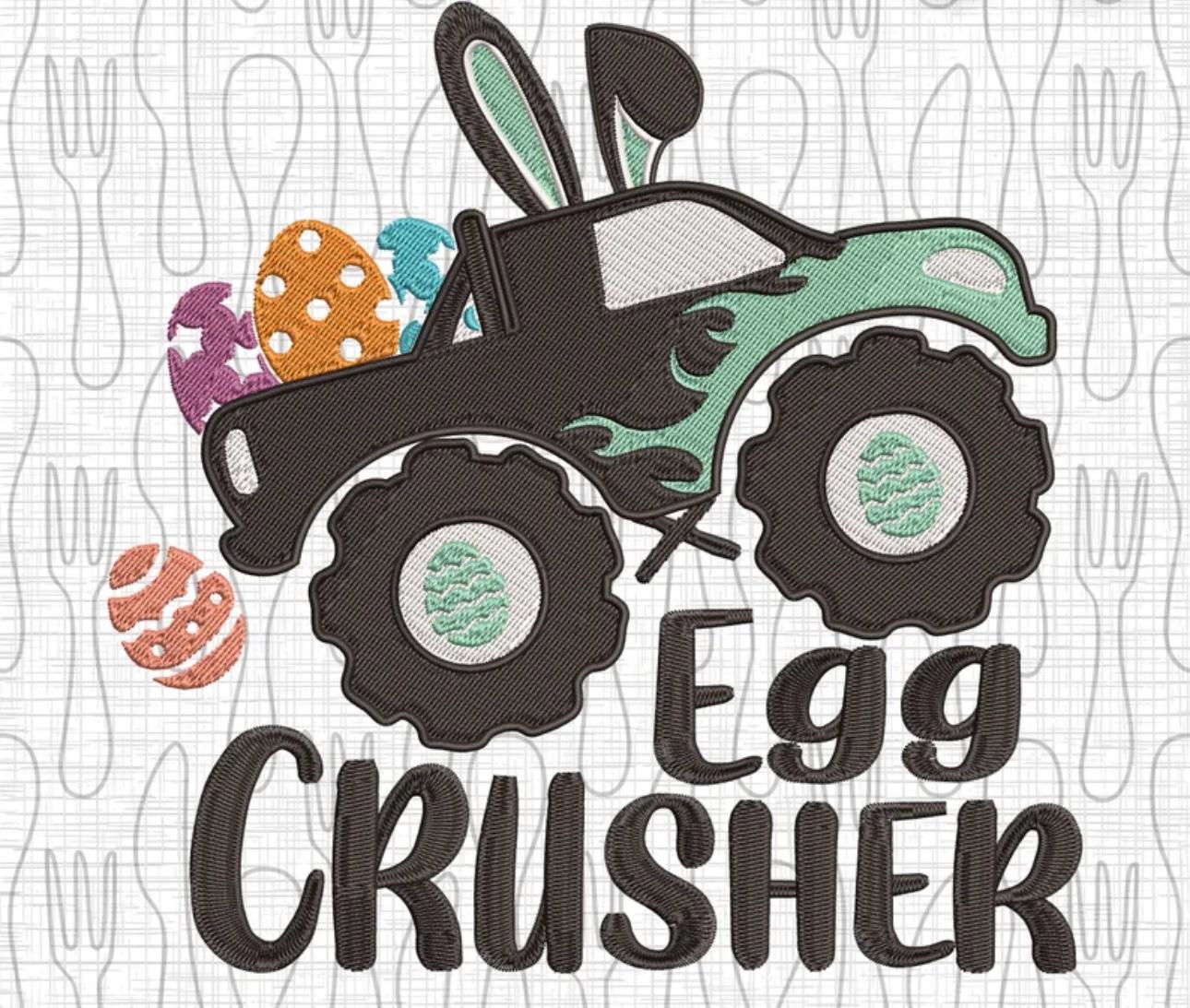 Easter monster truck embroidered tshirt