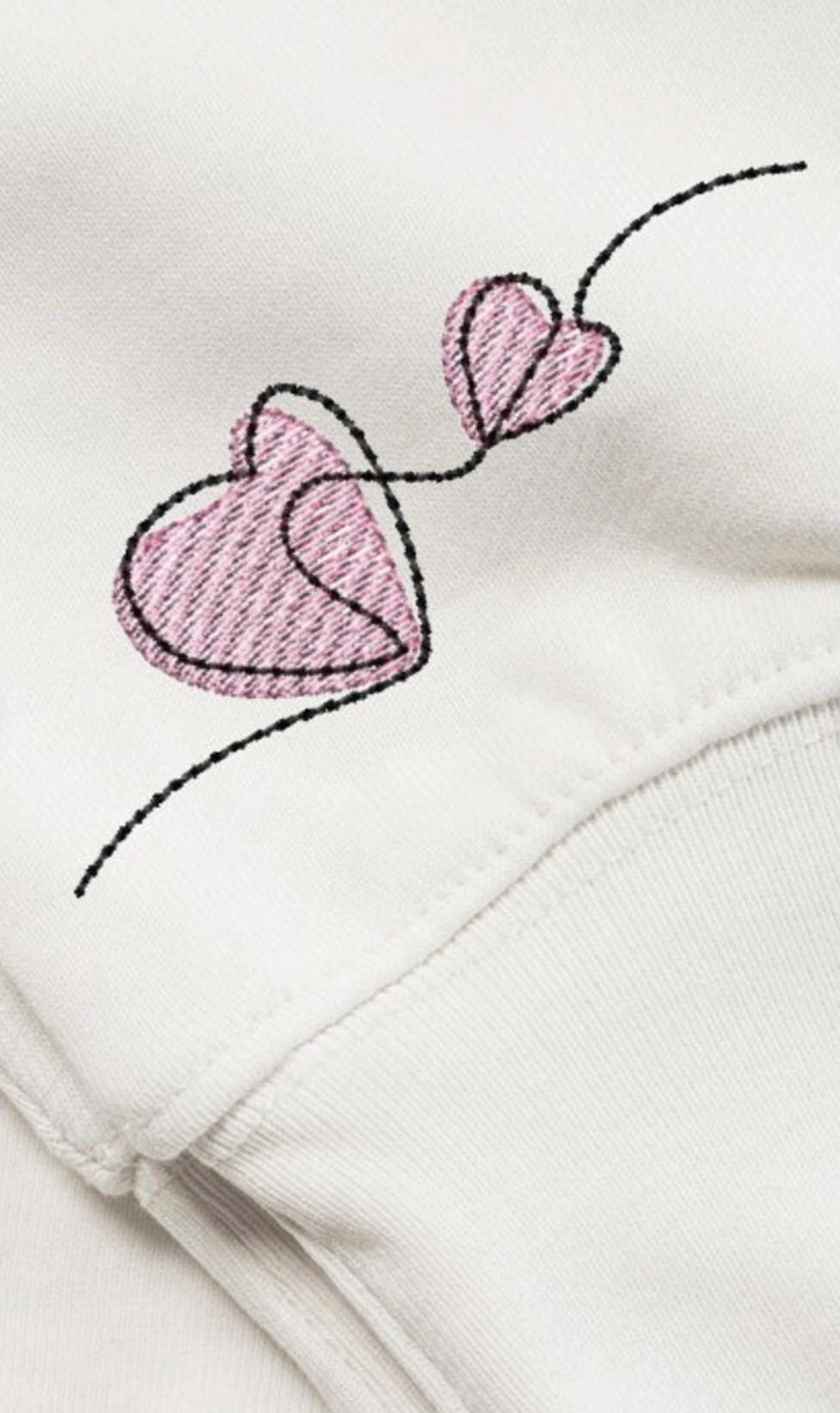 Embroidered love heart sleeve sweatshirt