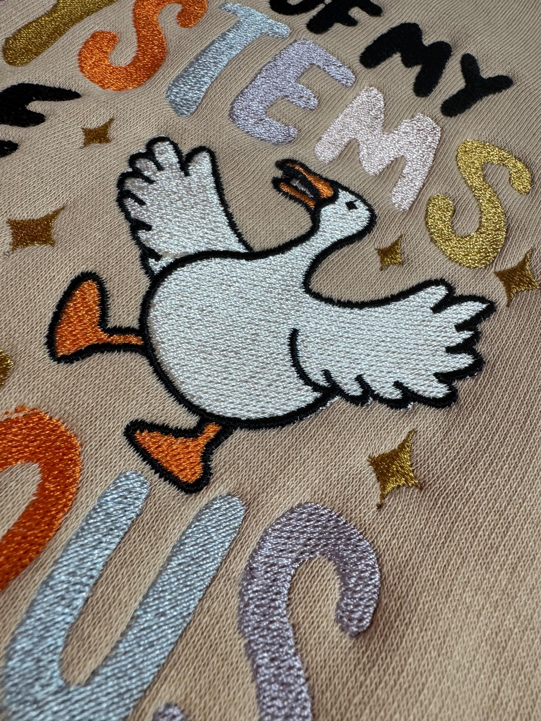 My whole system is nervous embroidery small logo chest design T-shirt unisex slogan