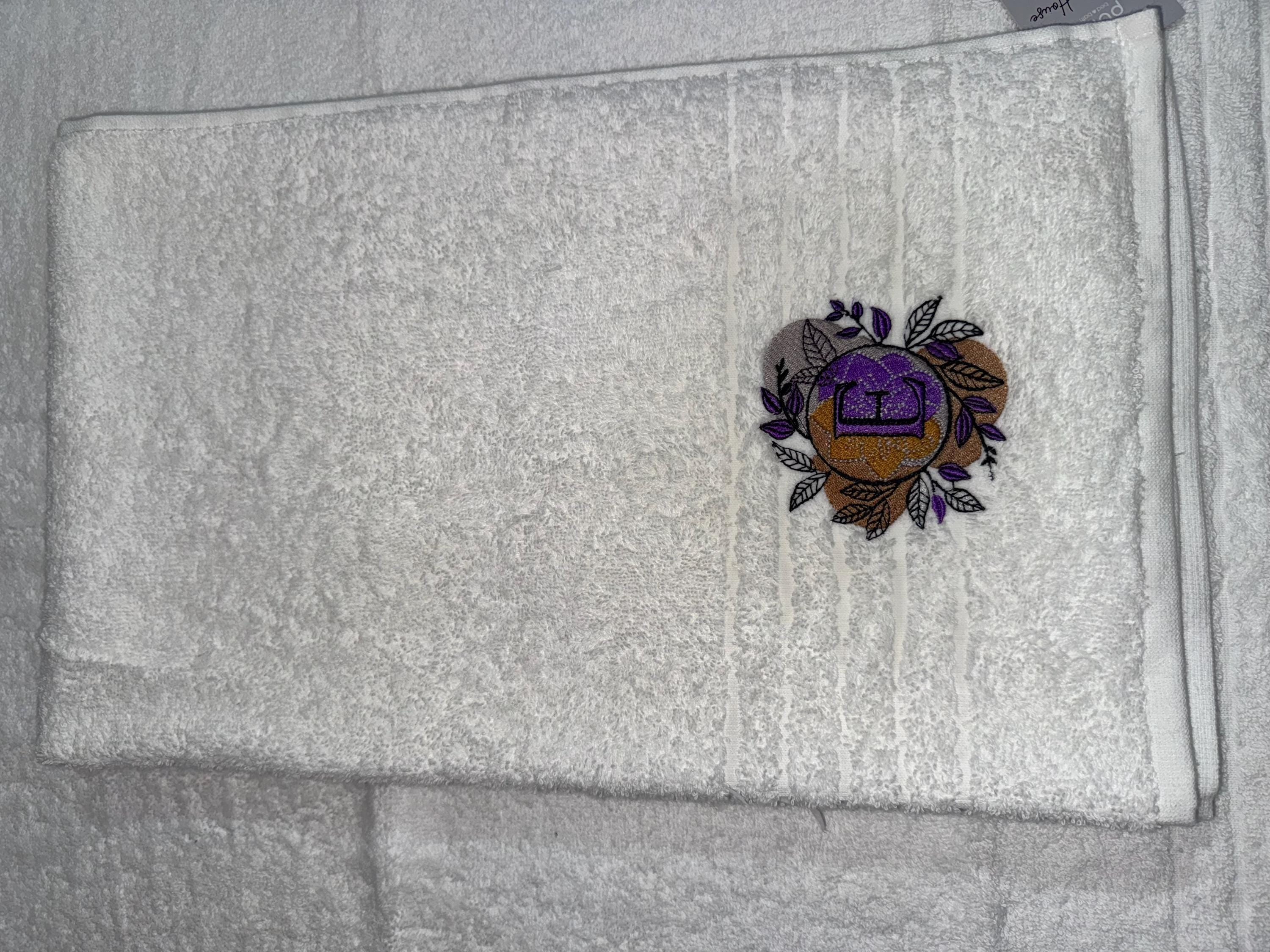 Embroidered Egyptian Cotton Towel: Personalized Logo, Monogrammed Face Cloth