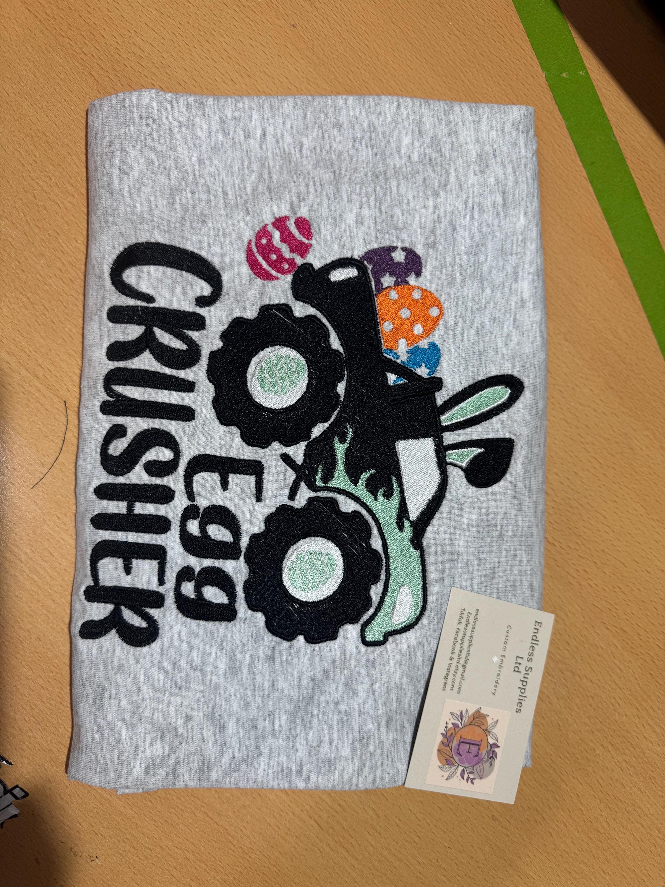 Easter monster truck embroidered tshirt