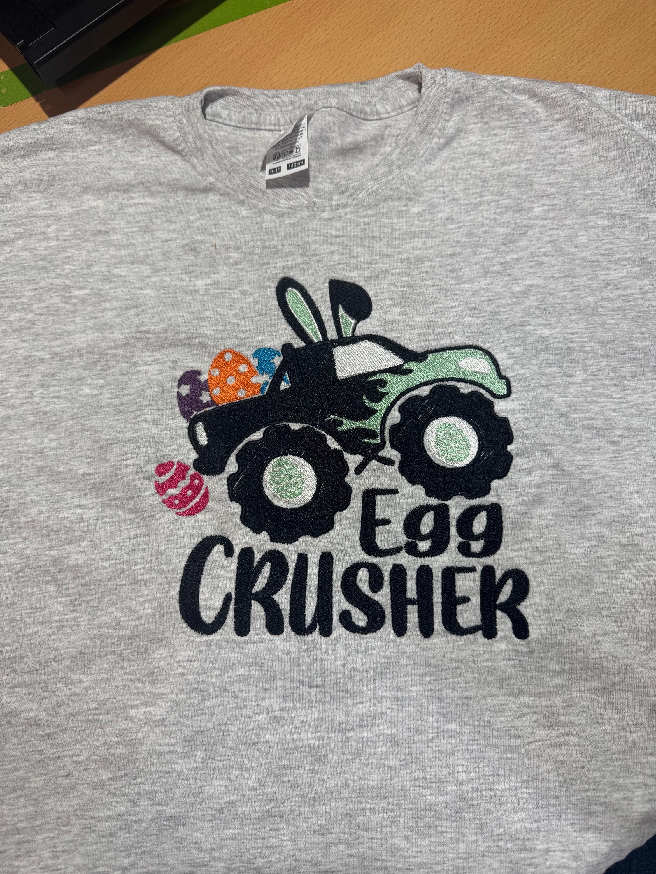 Easter monster truck embroidered tshirt