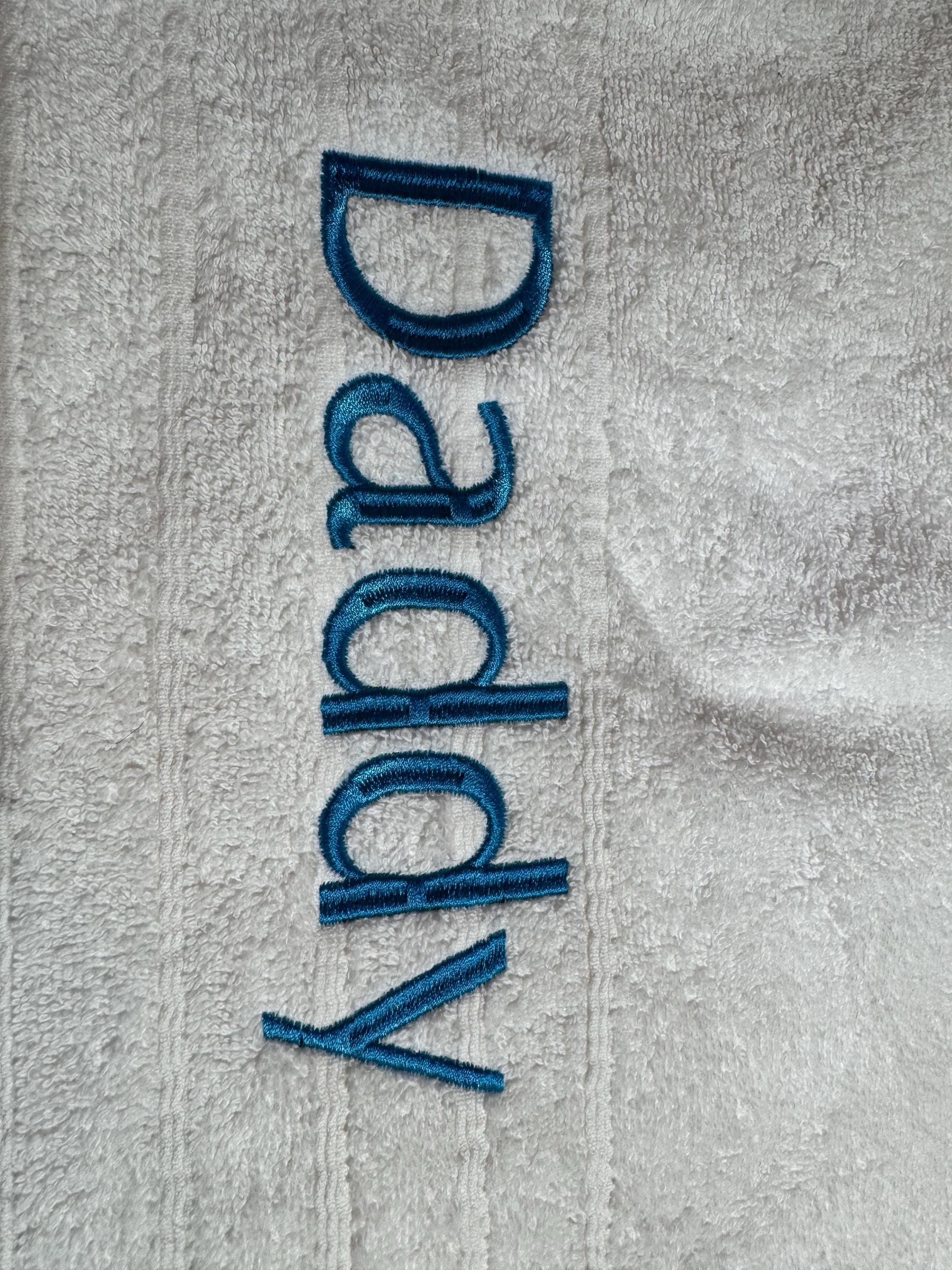 Embroidered personalised Family towel set of 2 bath sheets