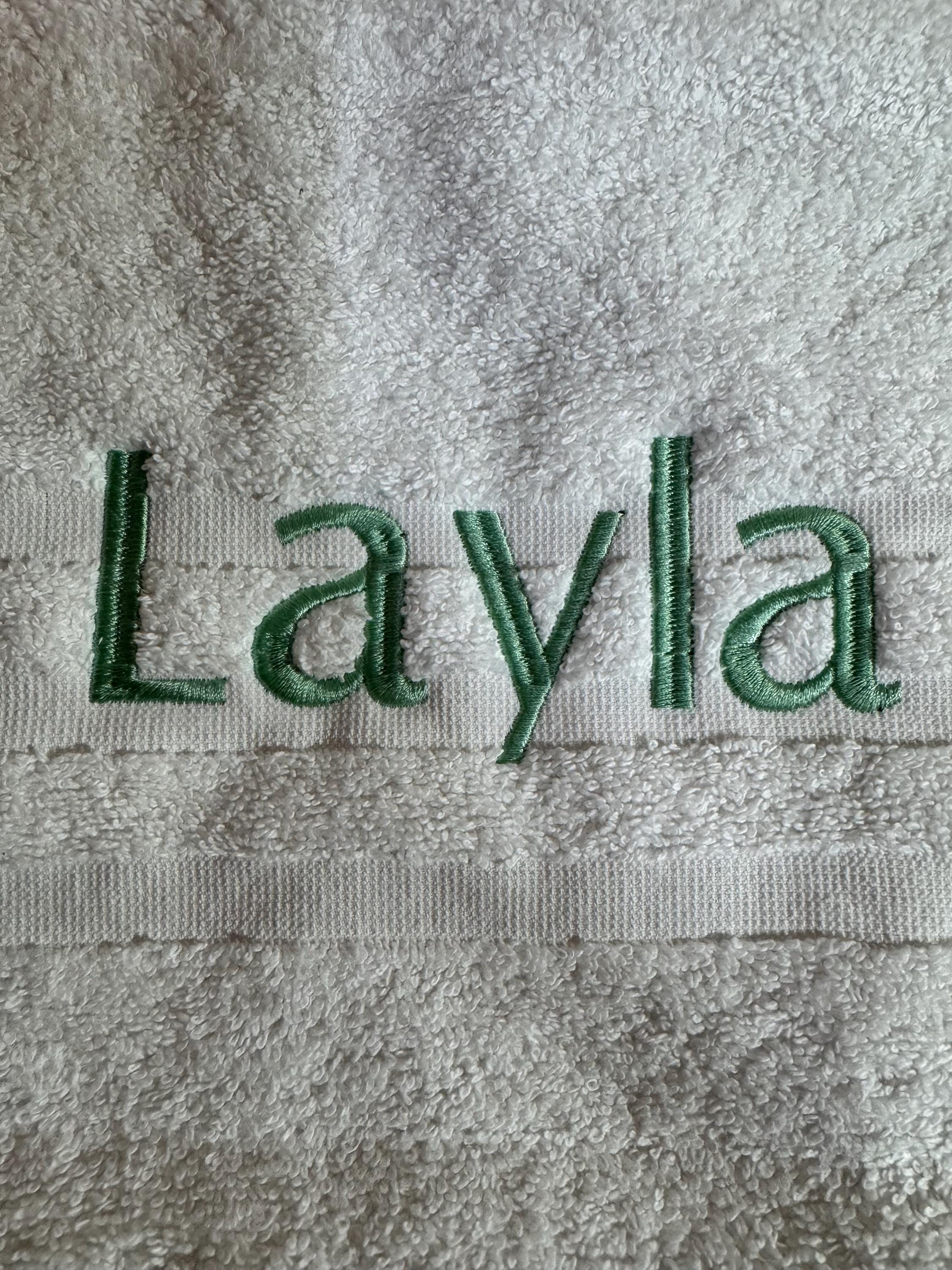 Embroidered personalised Family towel set of 2 bath sheets