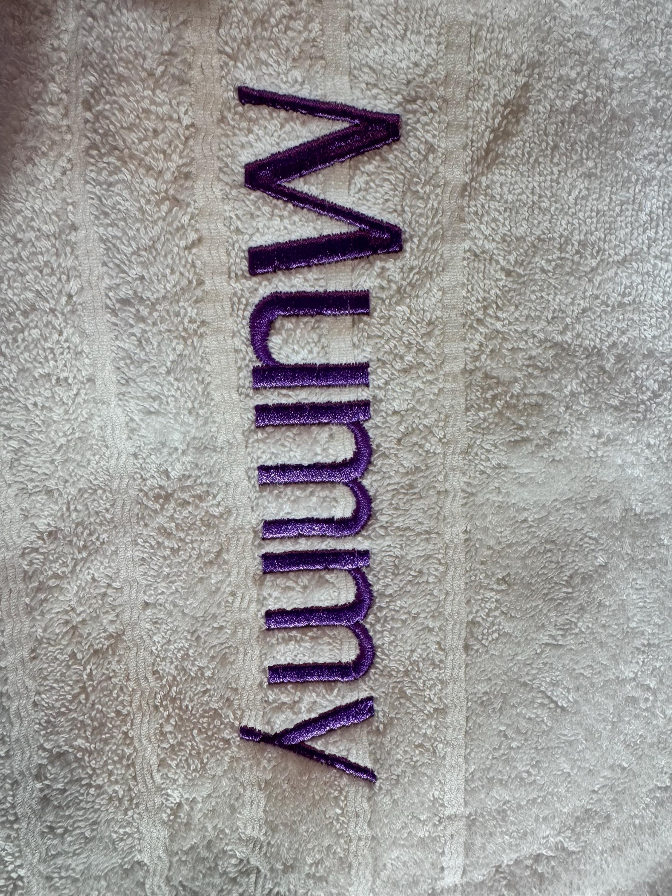 Embroidered personalised Family towel set of 2 bath sheets