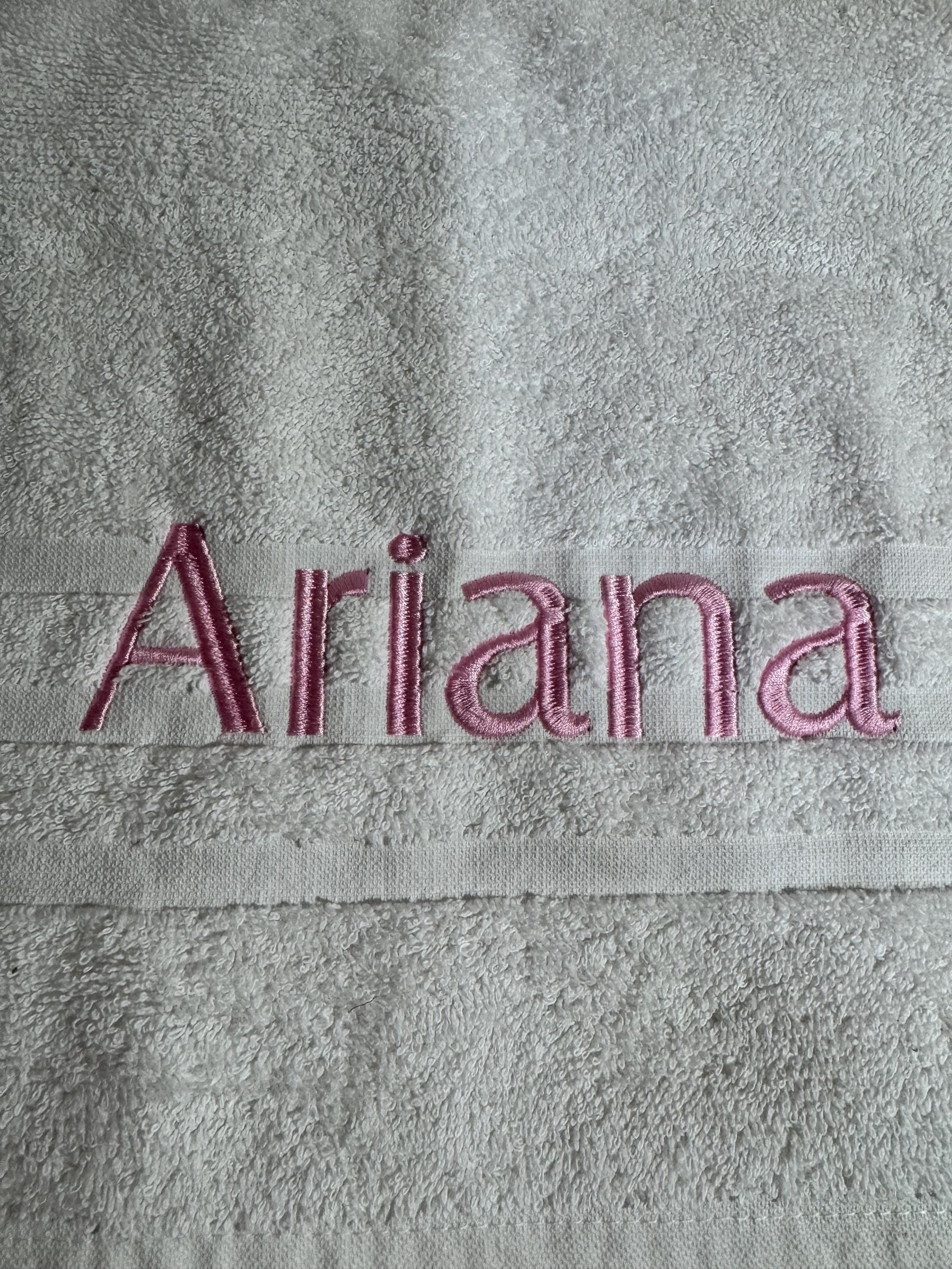 Embroidered personalised Family towel set of 2 bath sheets
