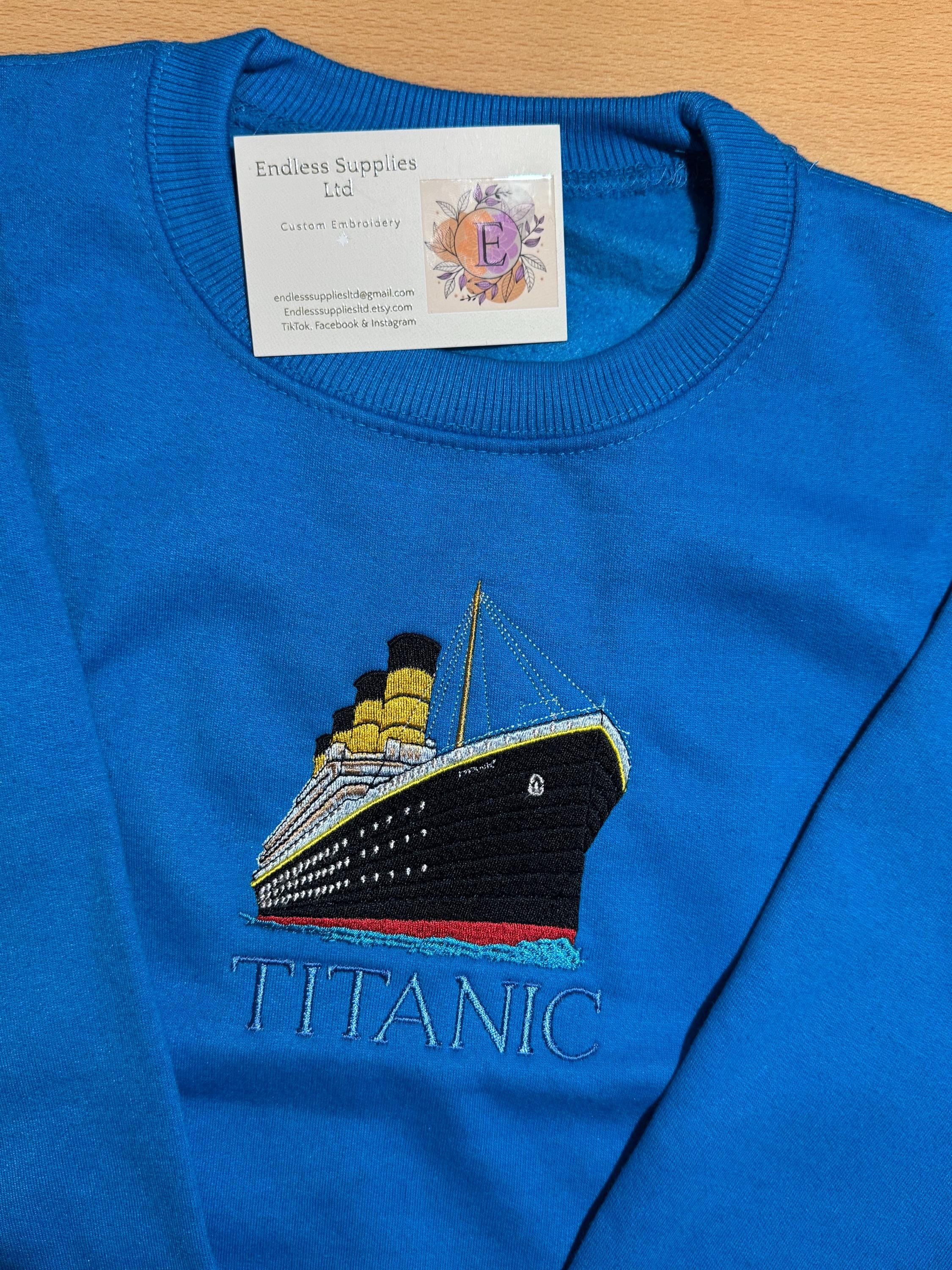 Adults embroidered titanic sweatshirt
