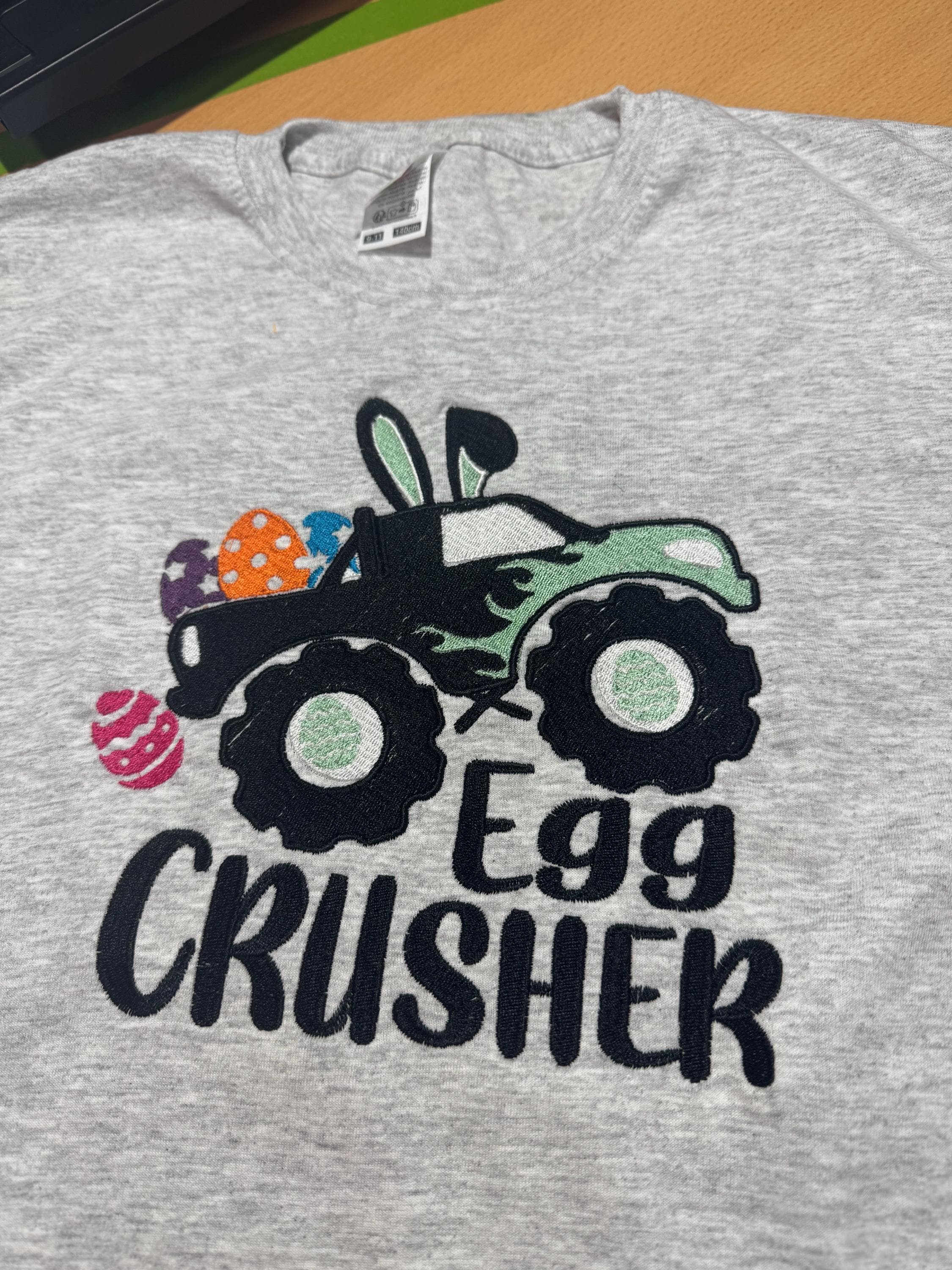 Easter monster truck embroidered tshirt
