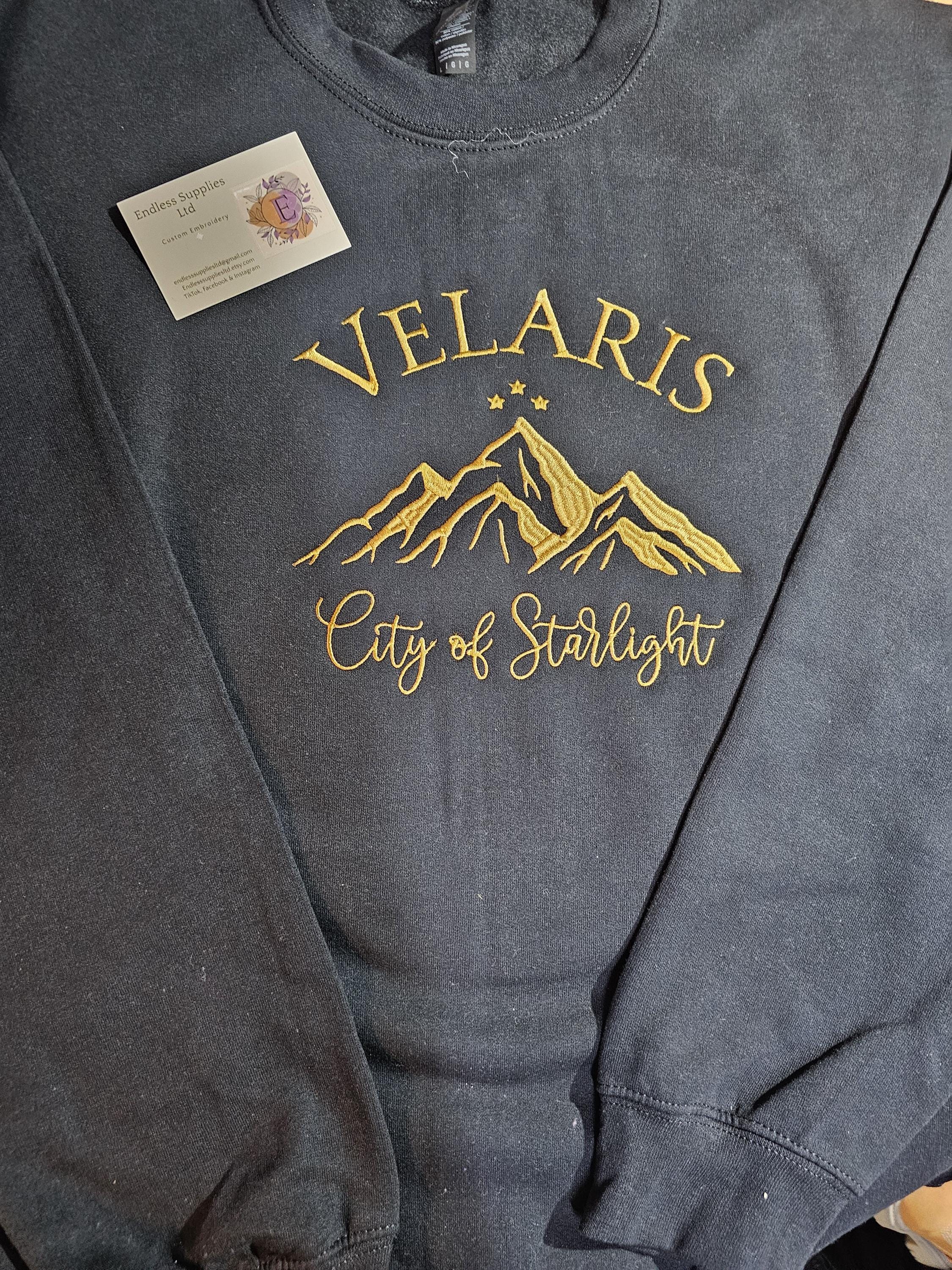 Velaris Embroidered Hoody: City of Starlight, Bookish Unisex Jumper