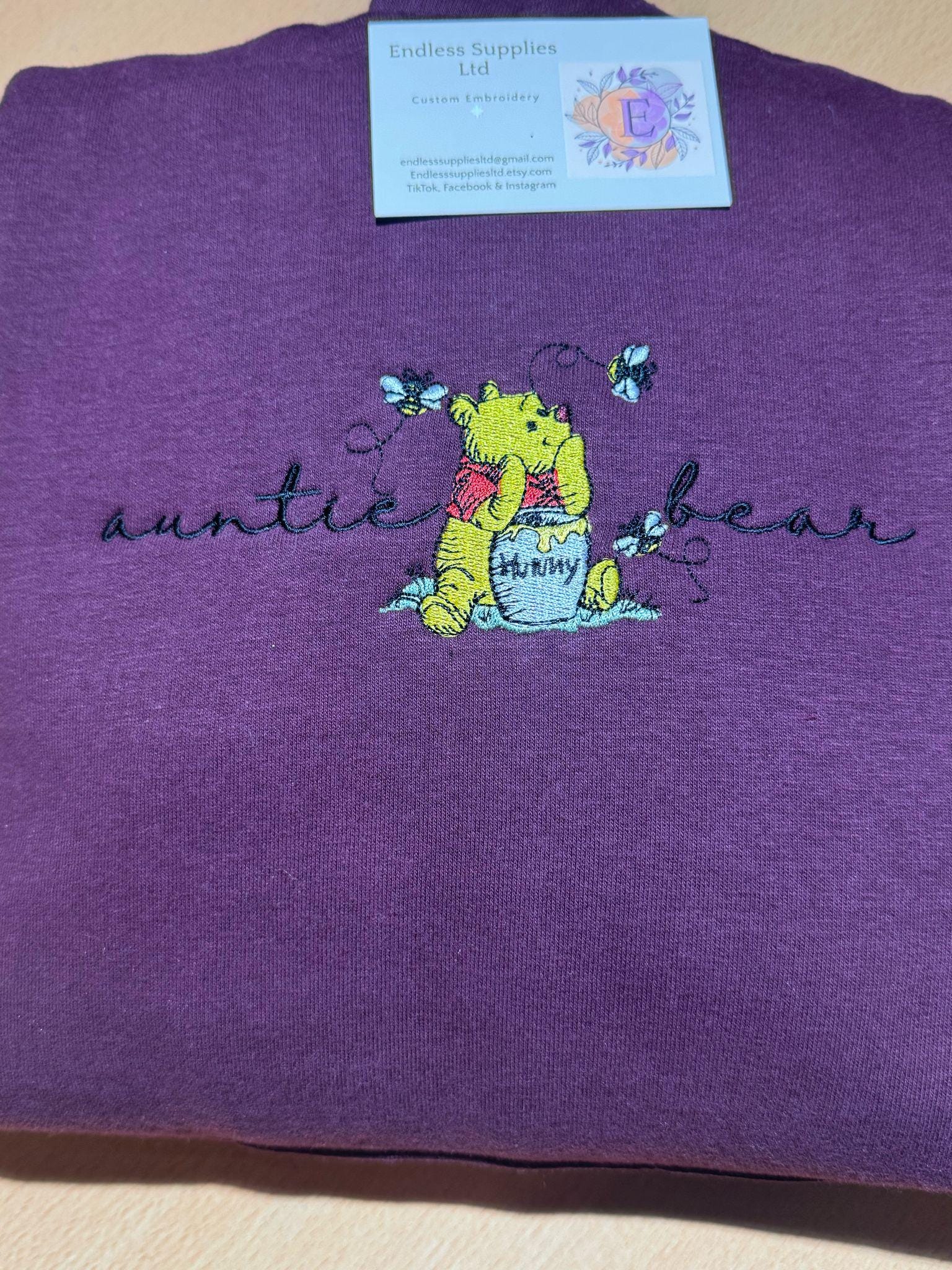 Auntie Bear Embroidered Sweatshirt