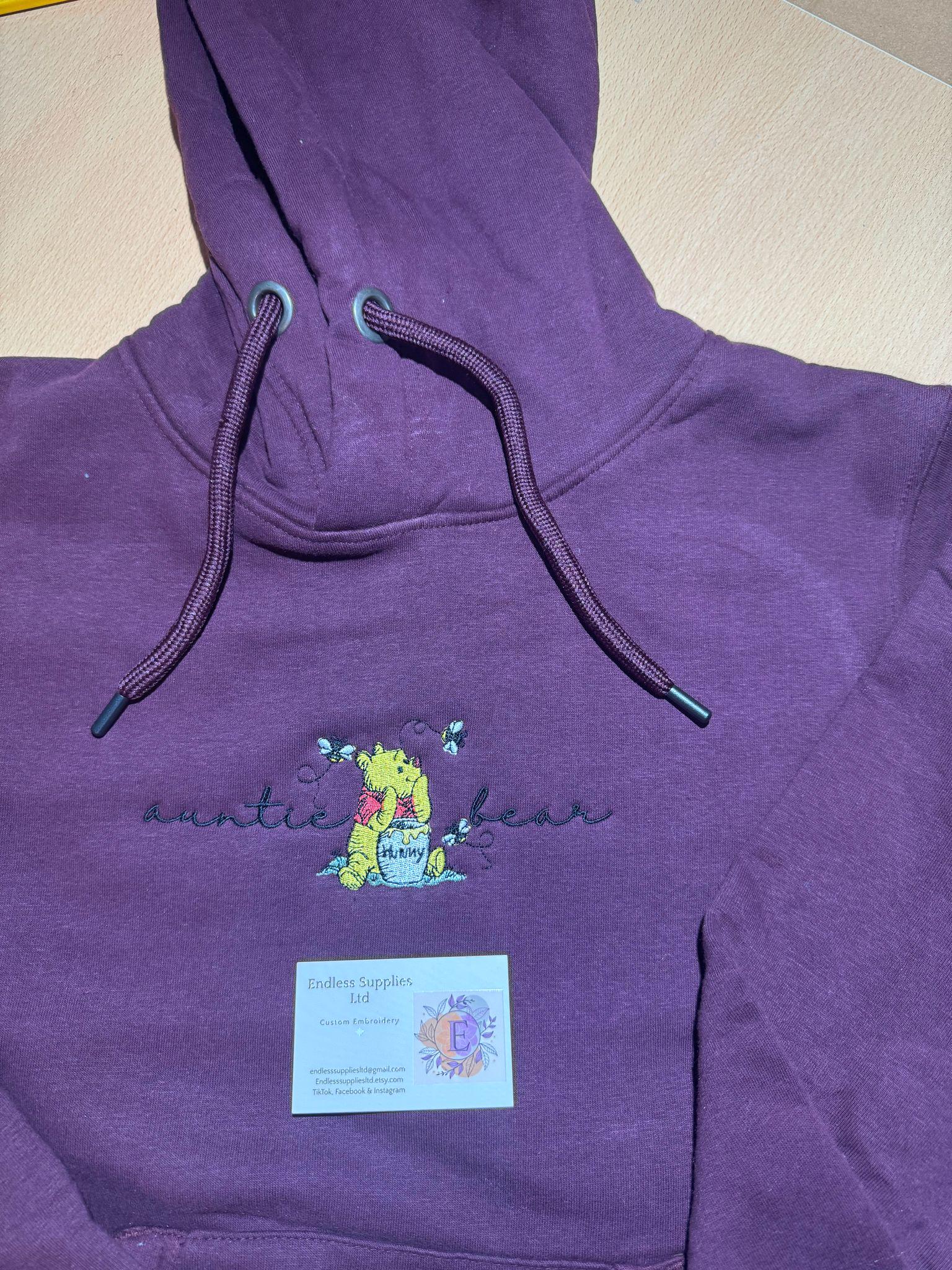 Auntie Bear Embroidered Hoody