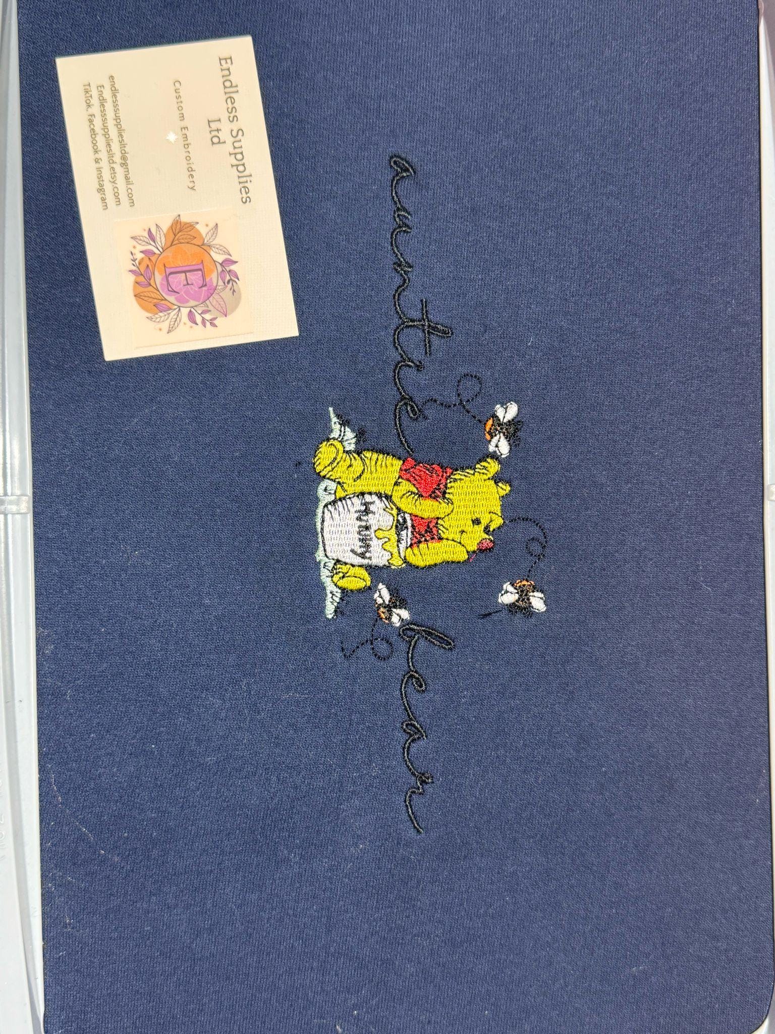 Auntie Bear Embroidered Sweatshirt