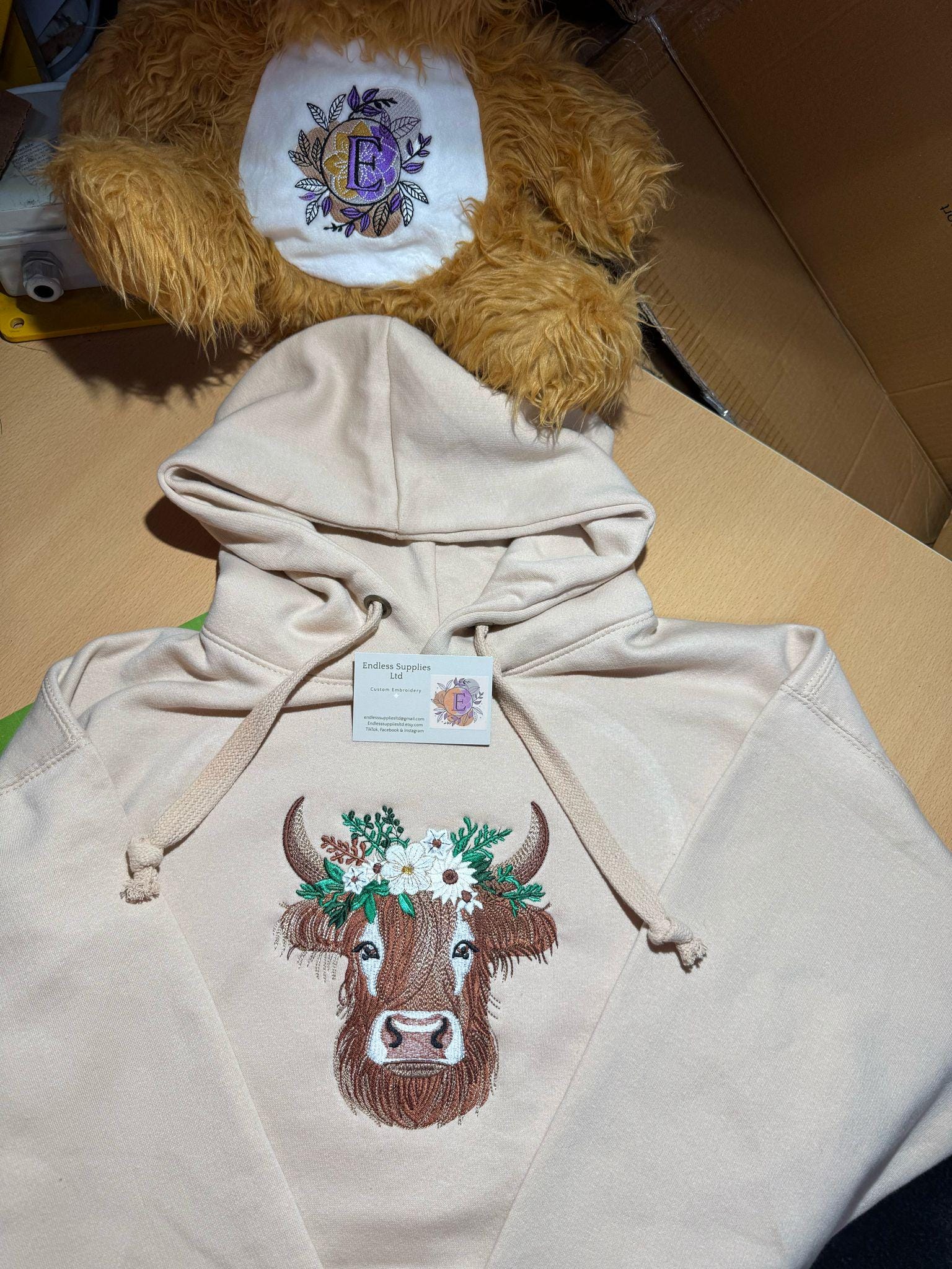Highland Cow Embroidered Sweatshirt - Medium