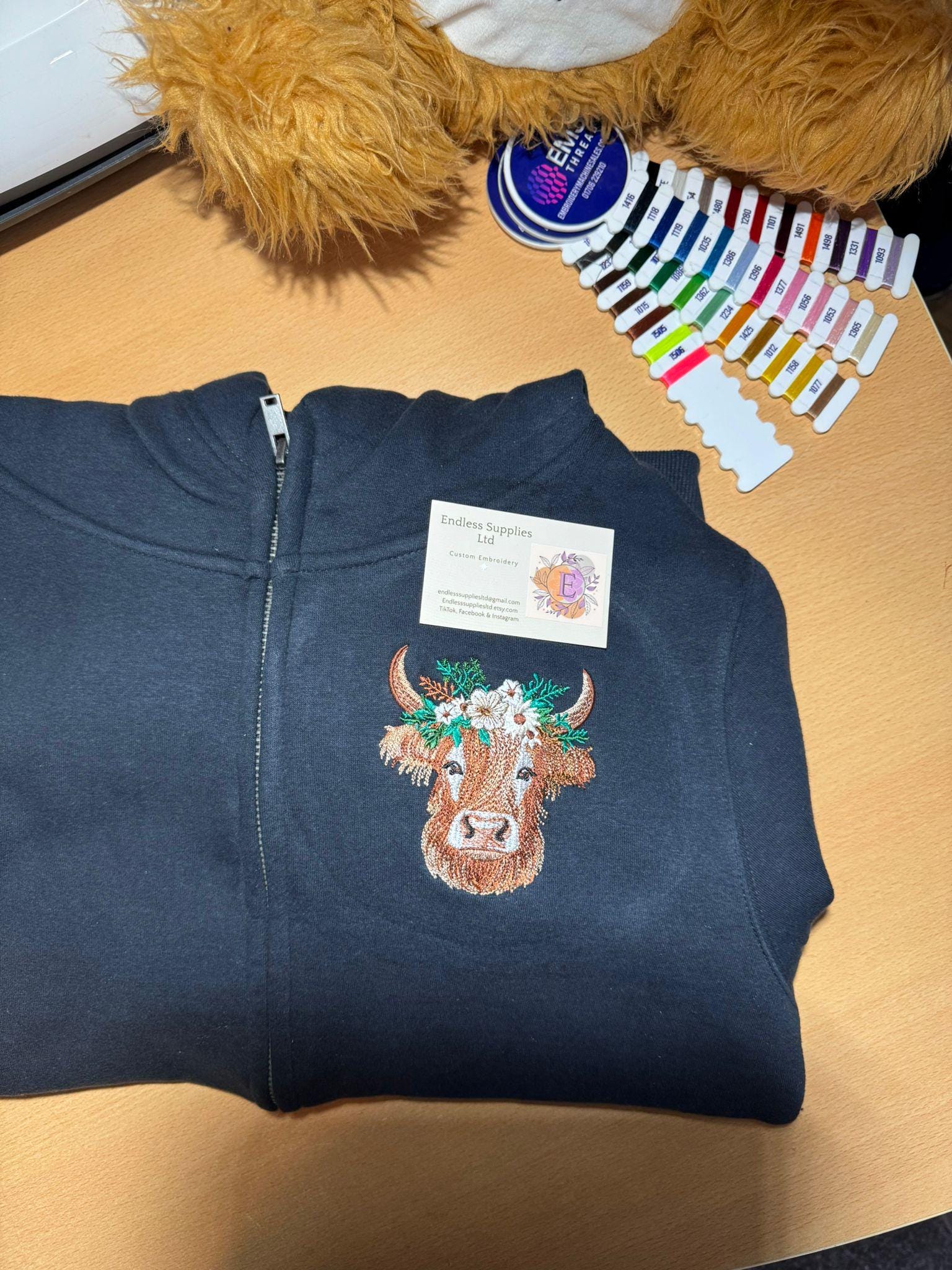 Highland Cow Embroidered Hoody, Sweatshirt, T-Shirt Adult and Child