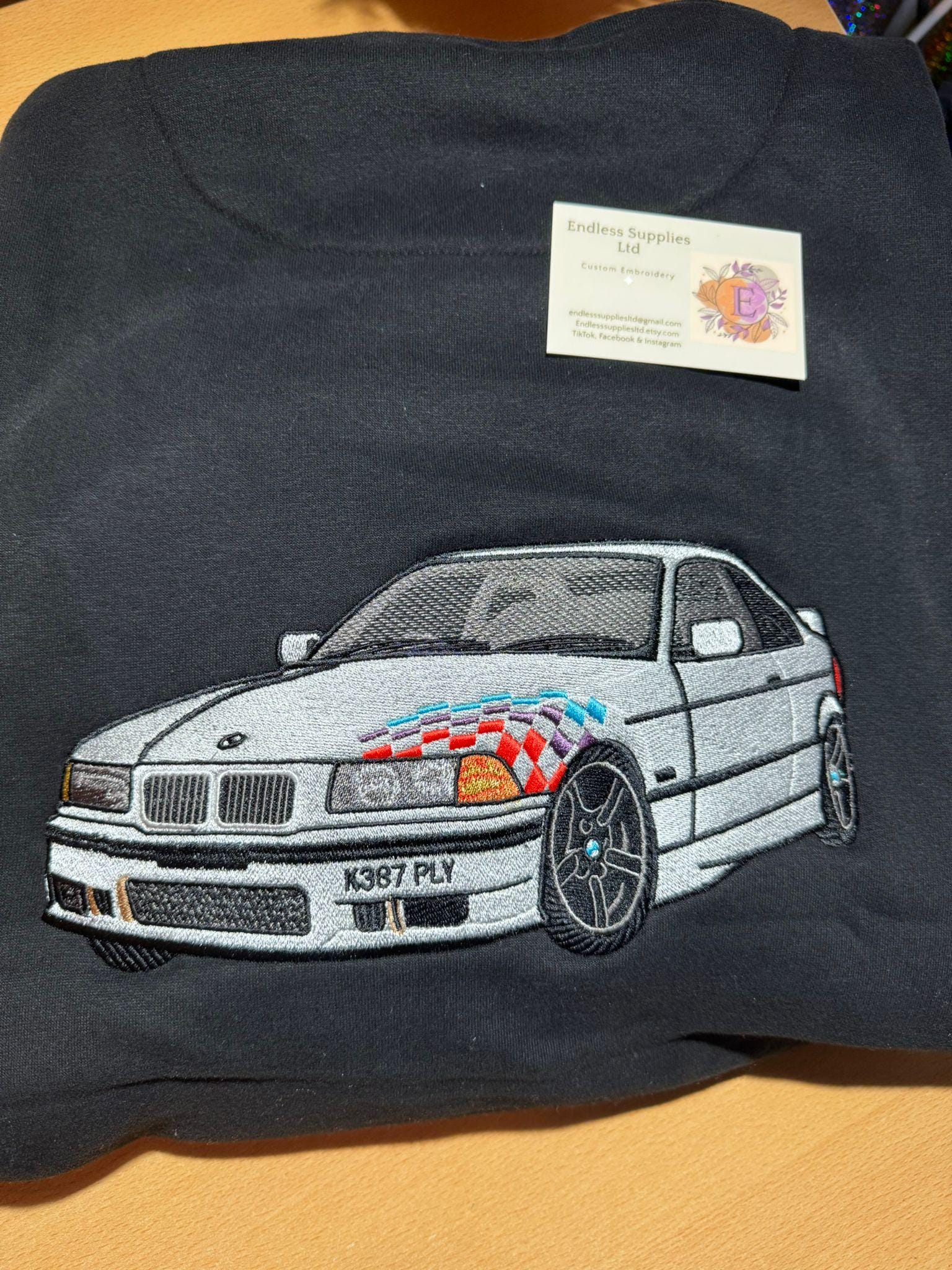 Personalised Car Embroidered Hoody