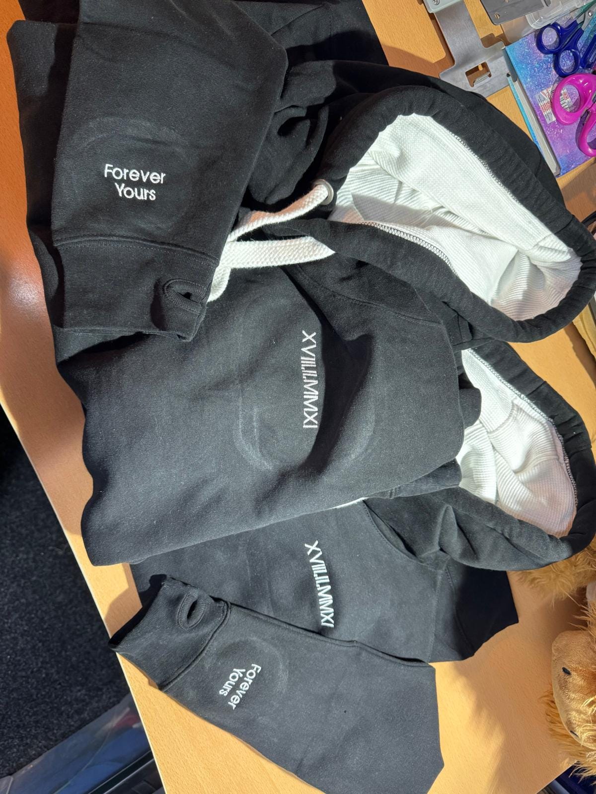 Couples Personalised Embroidered Date Hoodies - Includes 2 Hoodies