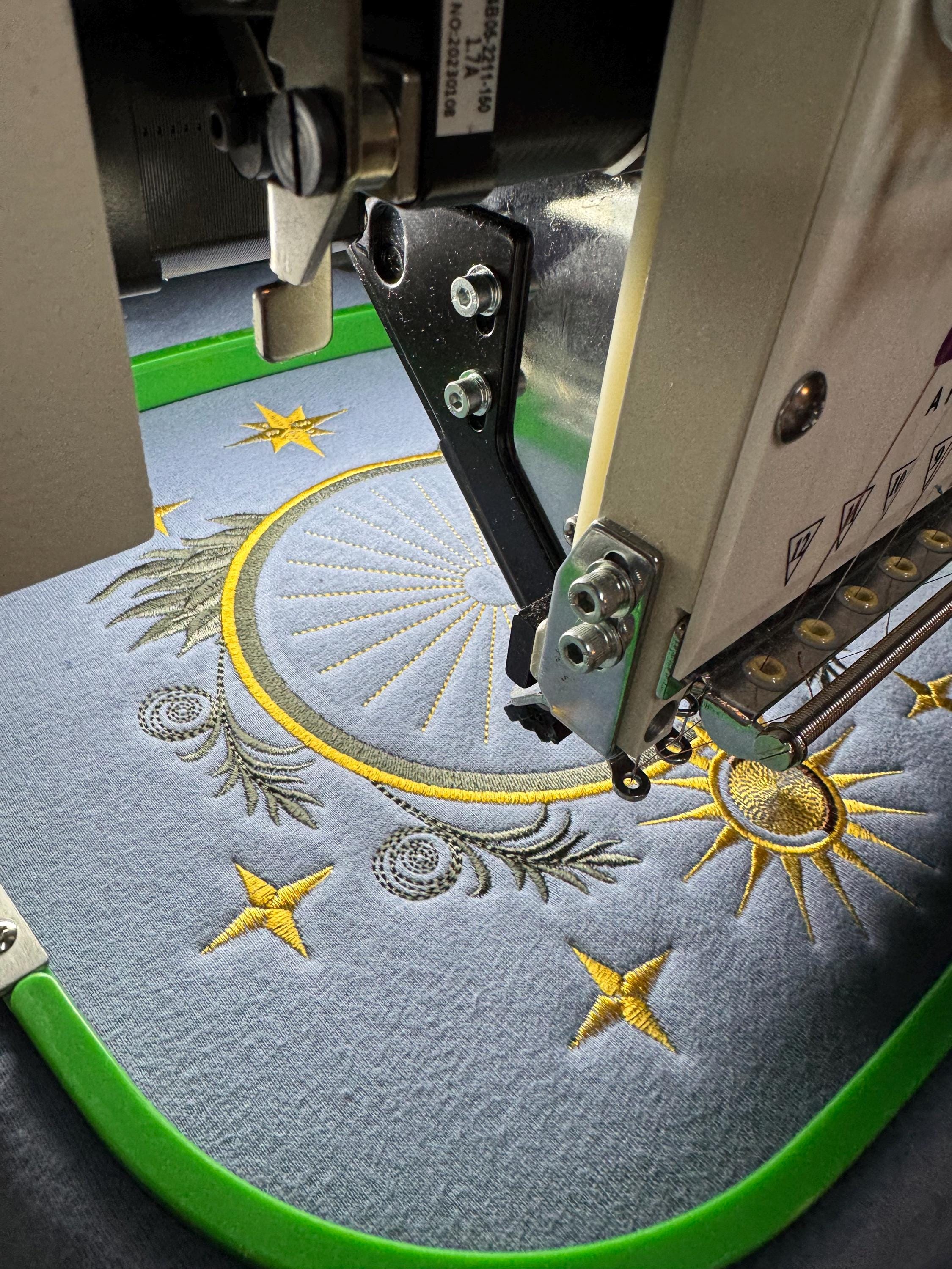 Embroidered Sun & Snake Zip-Up Hoodie