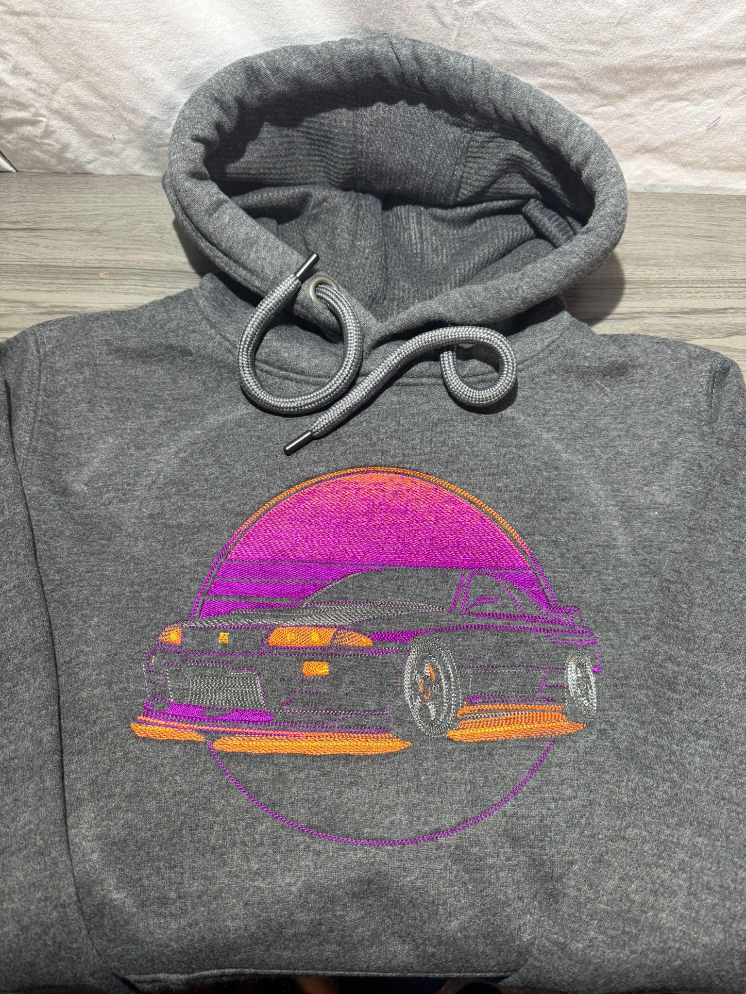 R32 Skyline Sunset Embroidered Hoody - Adults and Children