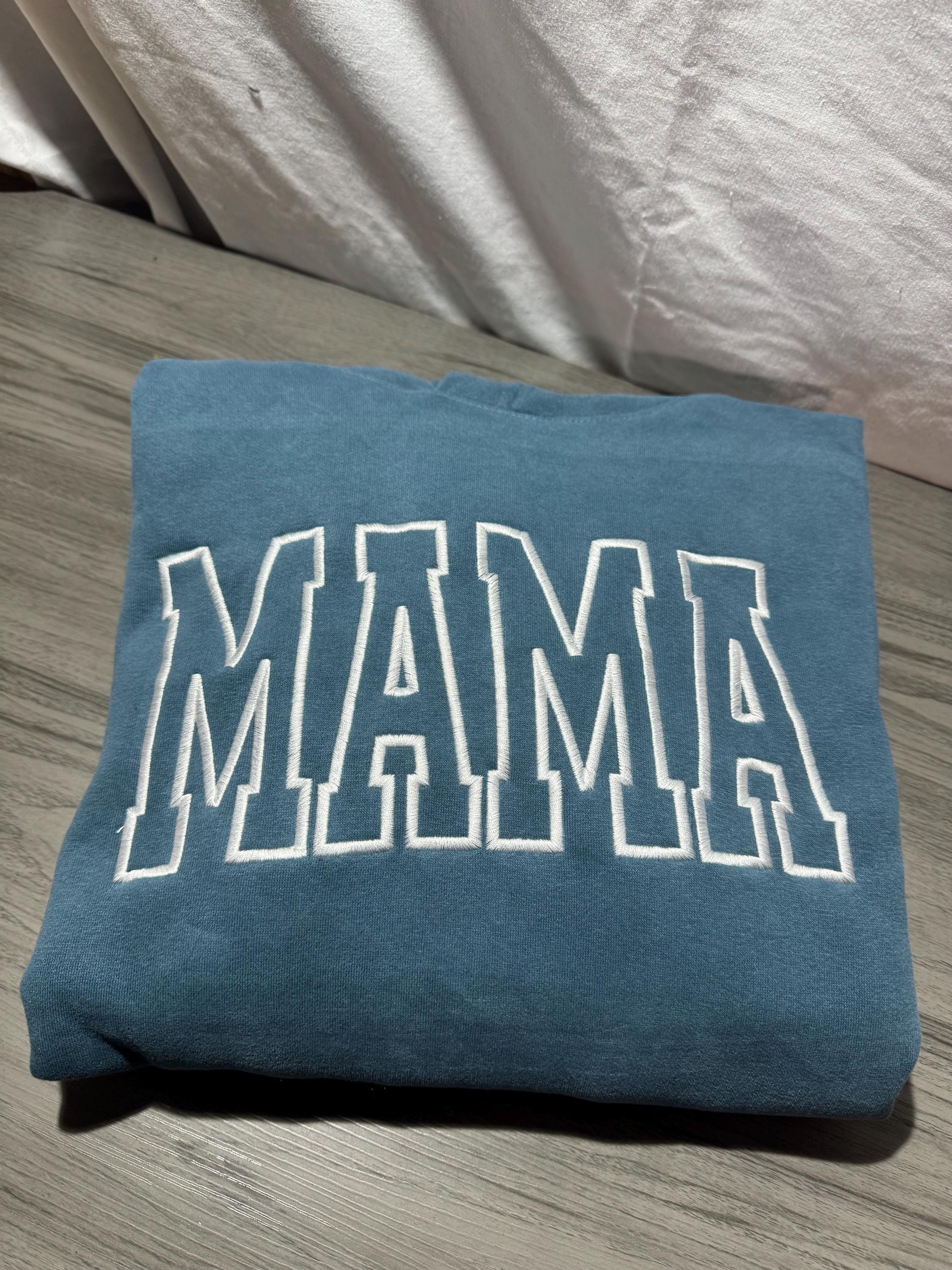 Mama personalised embroidered hoodie with childrens name
