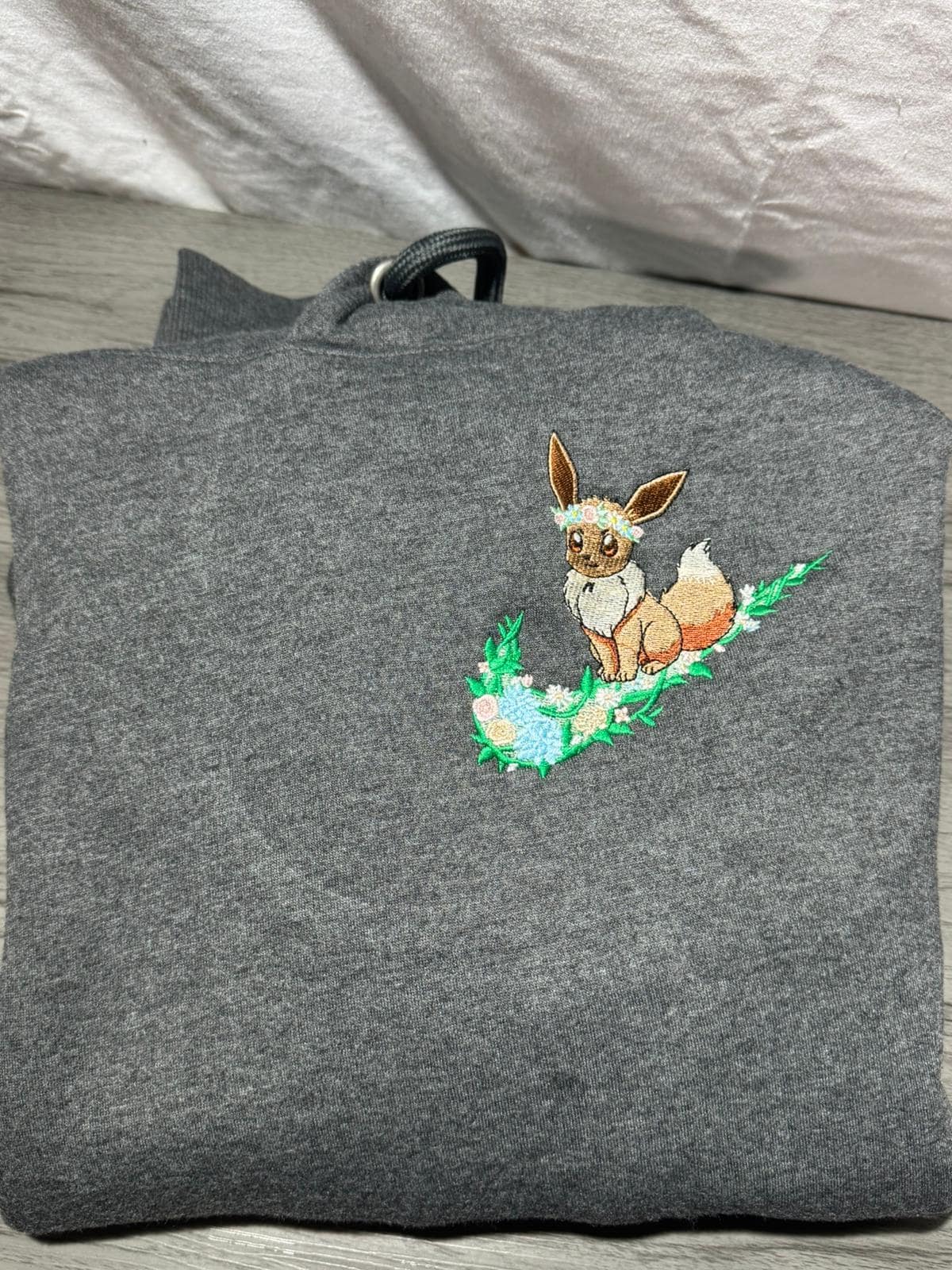 Eevee Custom Embroidered Hoody - Front, Back and both Logo Designs - Adult and Children
