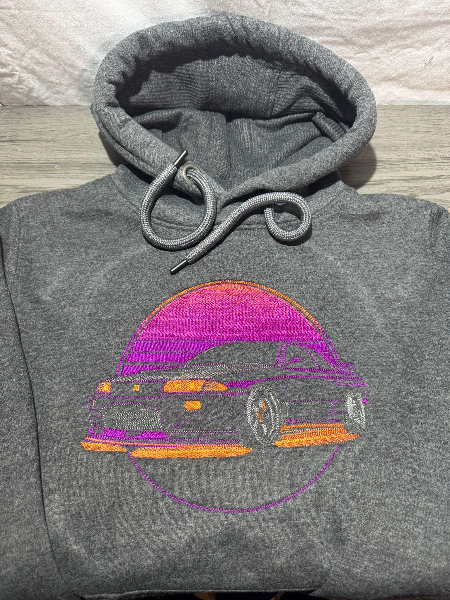 R32 Skyline Sunset Embroidered Hoody - Adults and Children