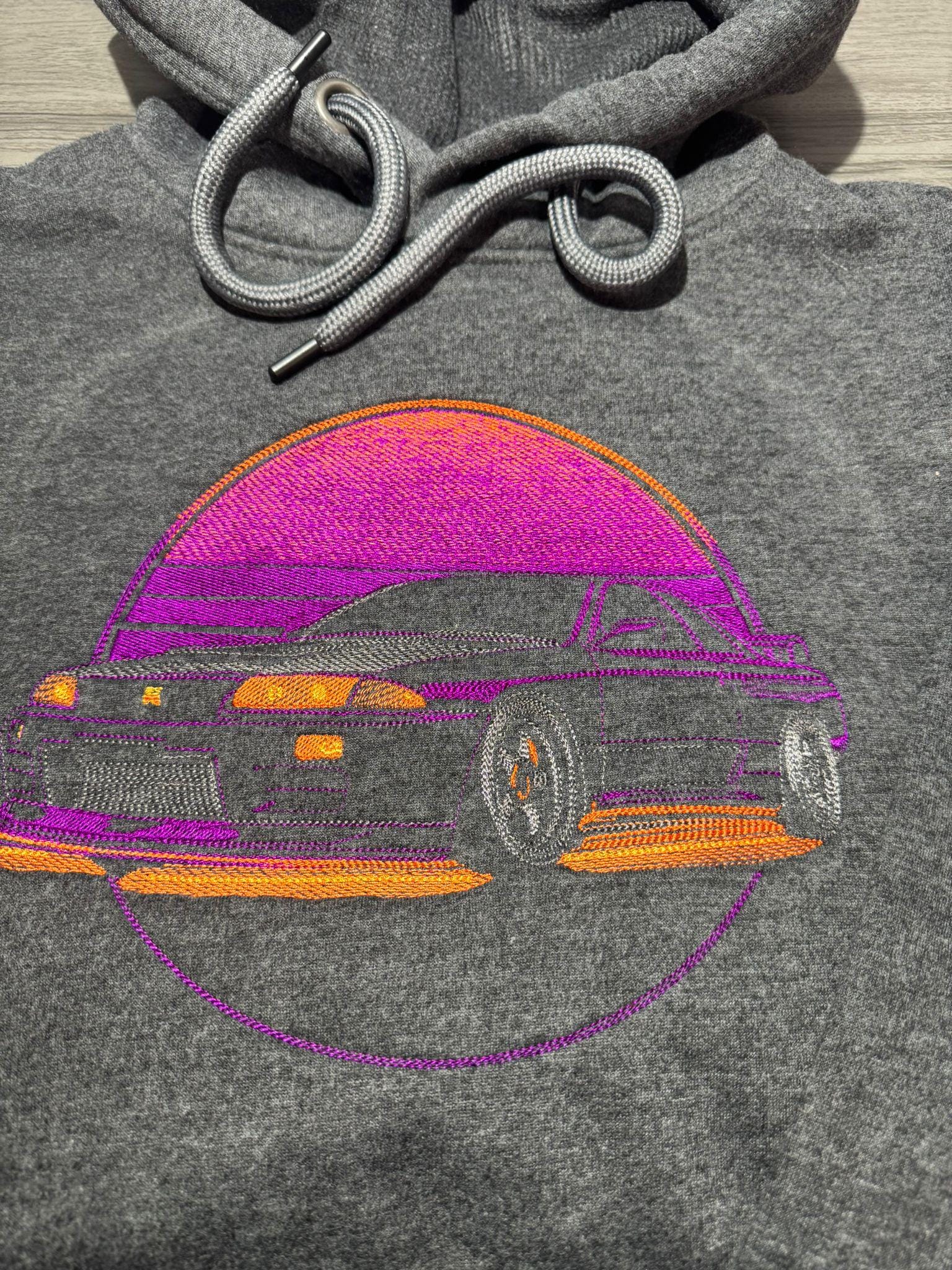 R32 Skyline Sunset Embroidered Hoody - Adults and Children