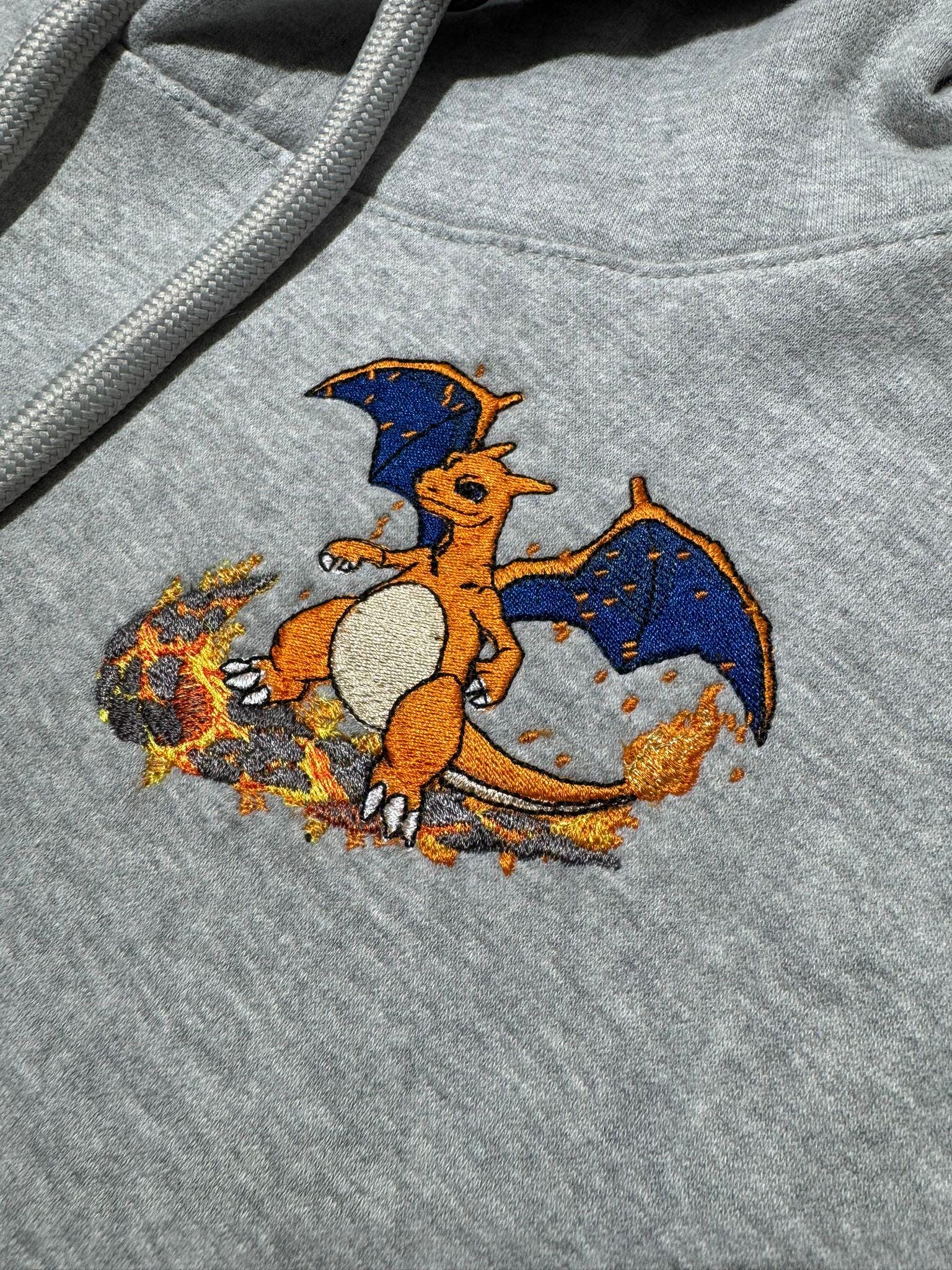 Fire Dragon Custom Embroidered Hoody - Front, Back and both Logo Designs - Adult and Children