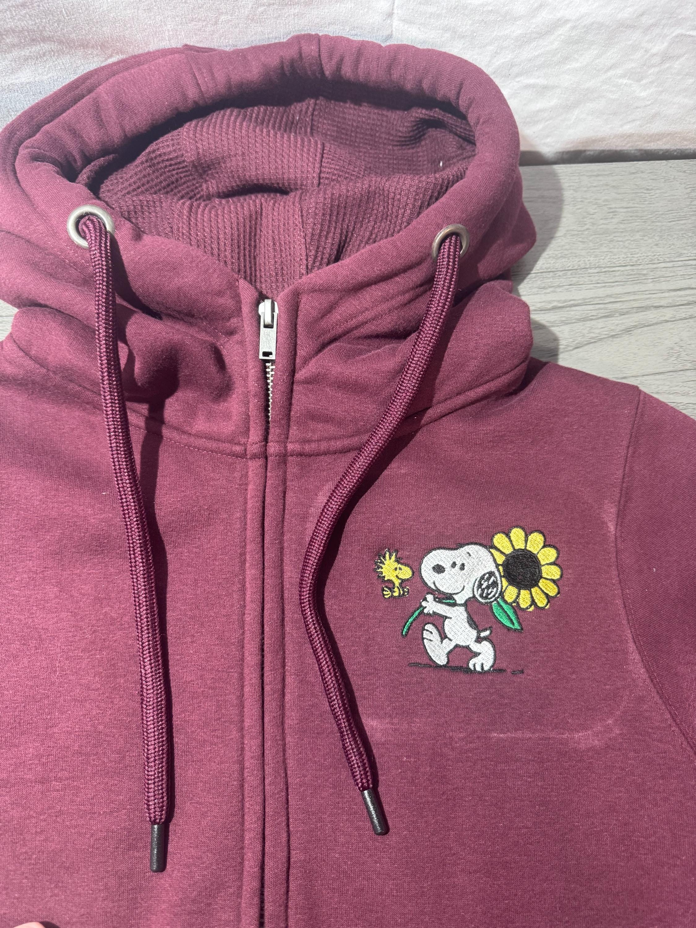 Snoopy dog sunflower Embroidered Hoody - Front, Back and both Logo Designs - Adult and Children