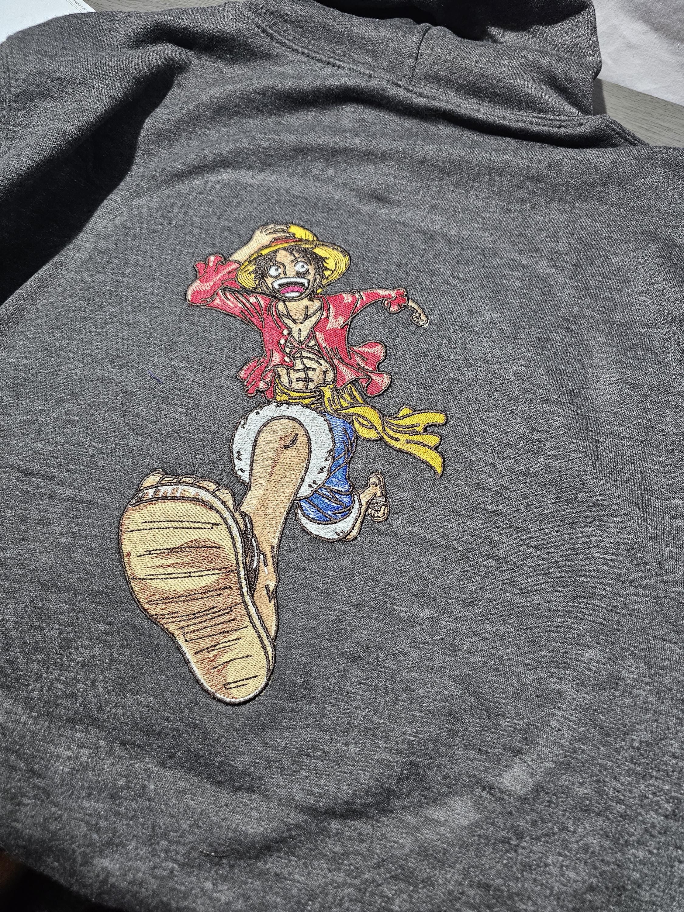 Embroidered Anime Pirate Monkey D. Luffy Hoody - Adults and Children