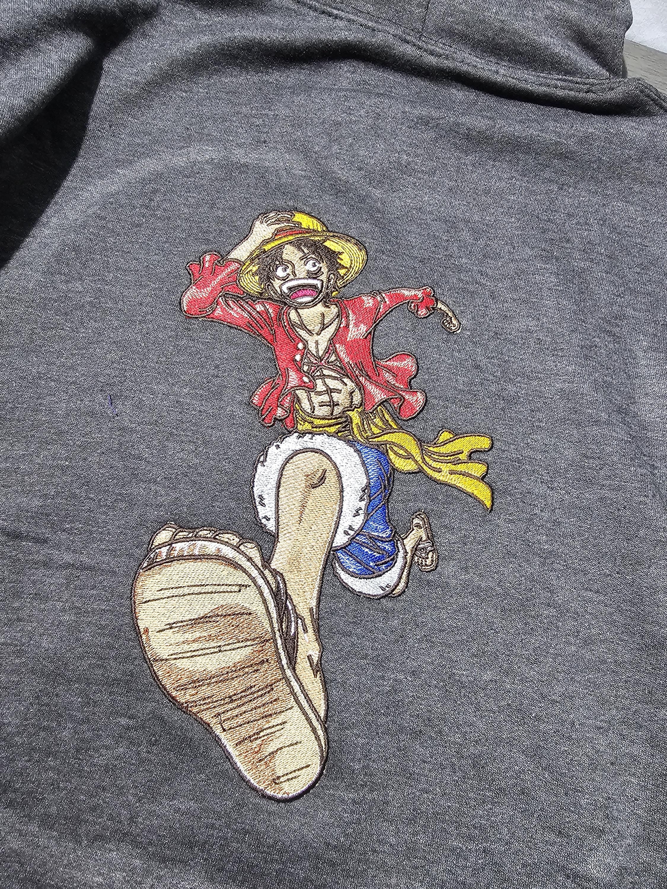 Embroidered Anime Pirate Monkey D. Luffy Hoody - Adults and Children
