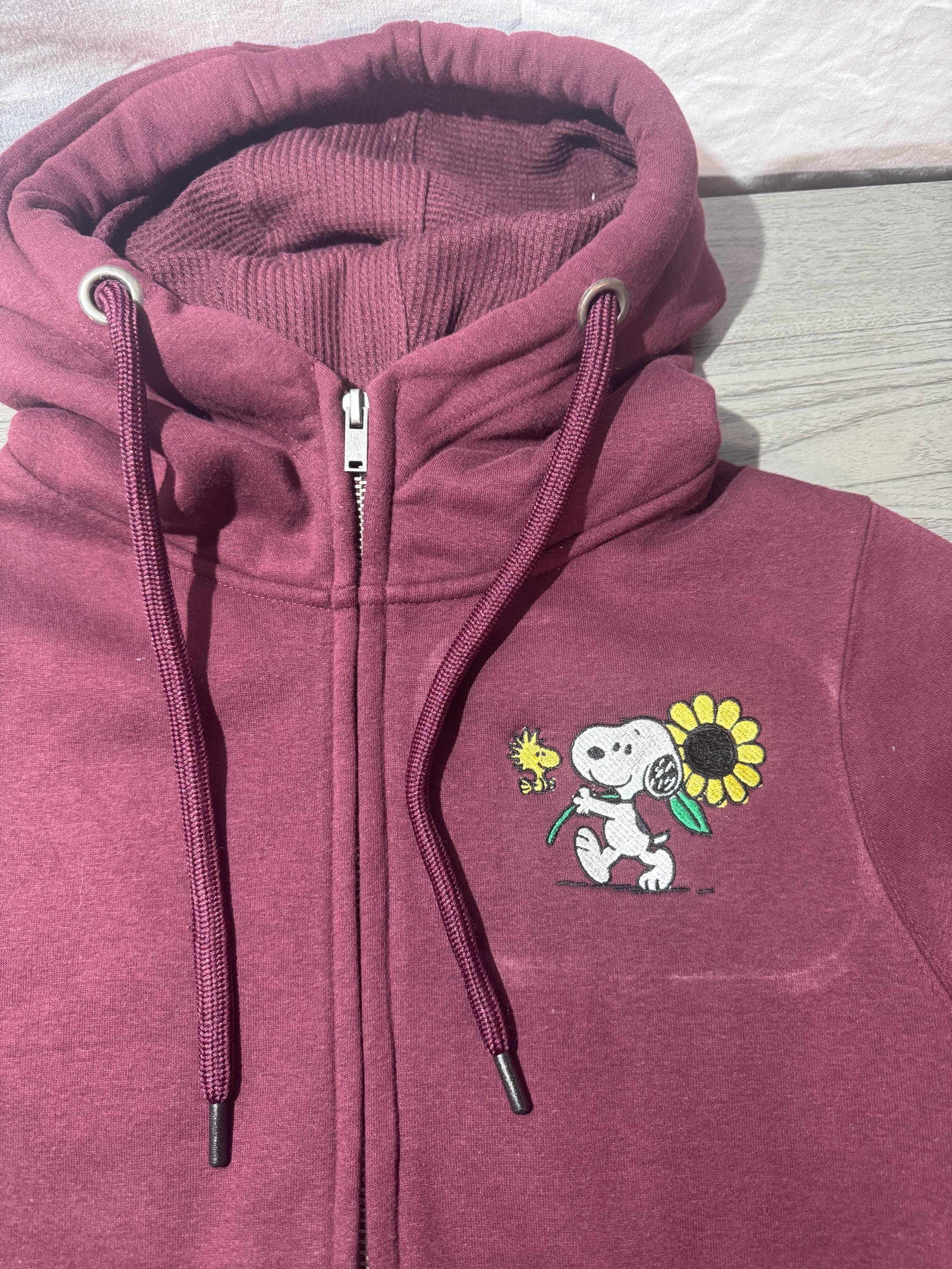 Snoopy dog sunflower Embroidered Hoody - Front, Back and both Logo Designs - Adult and Children