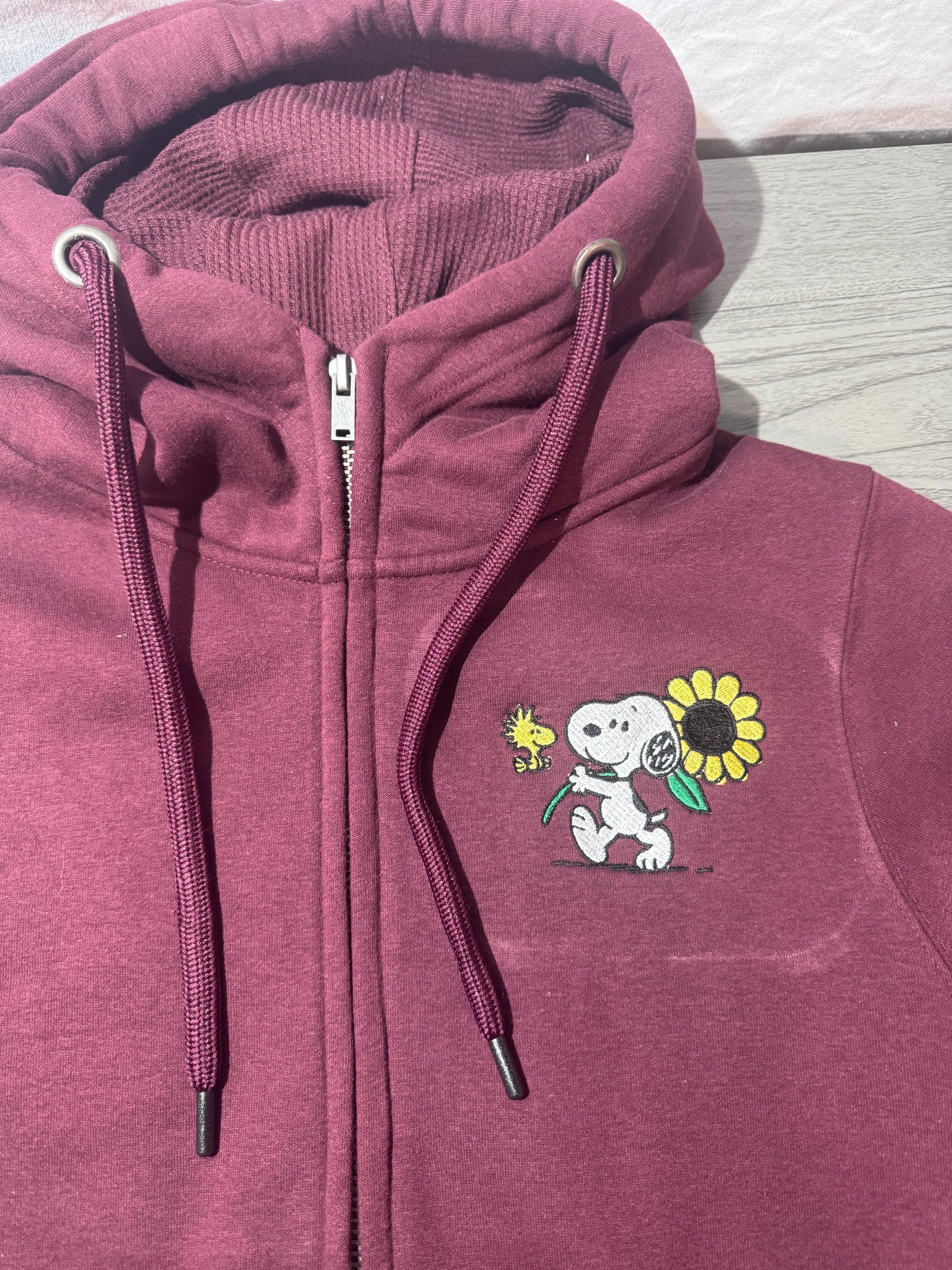 Snoopy dog sunflower Embroidered Hoody - Front, Back and both Logo Designs - Adult and Children