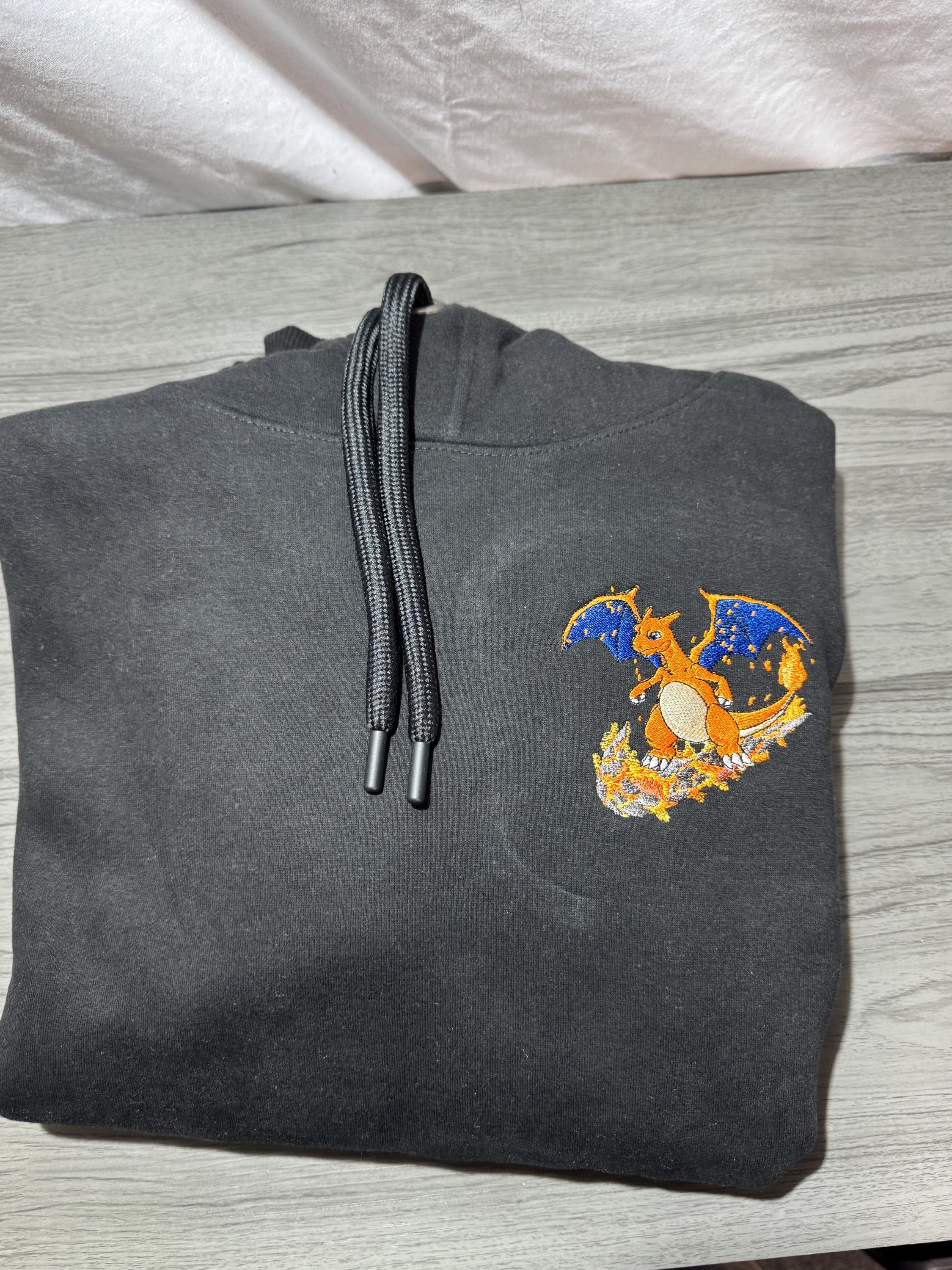 Fire Dragon Custom Embroidered Hoody - Front, Back and both Logo Designs - Adult and Children