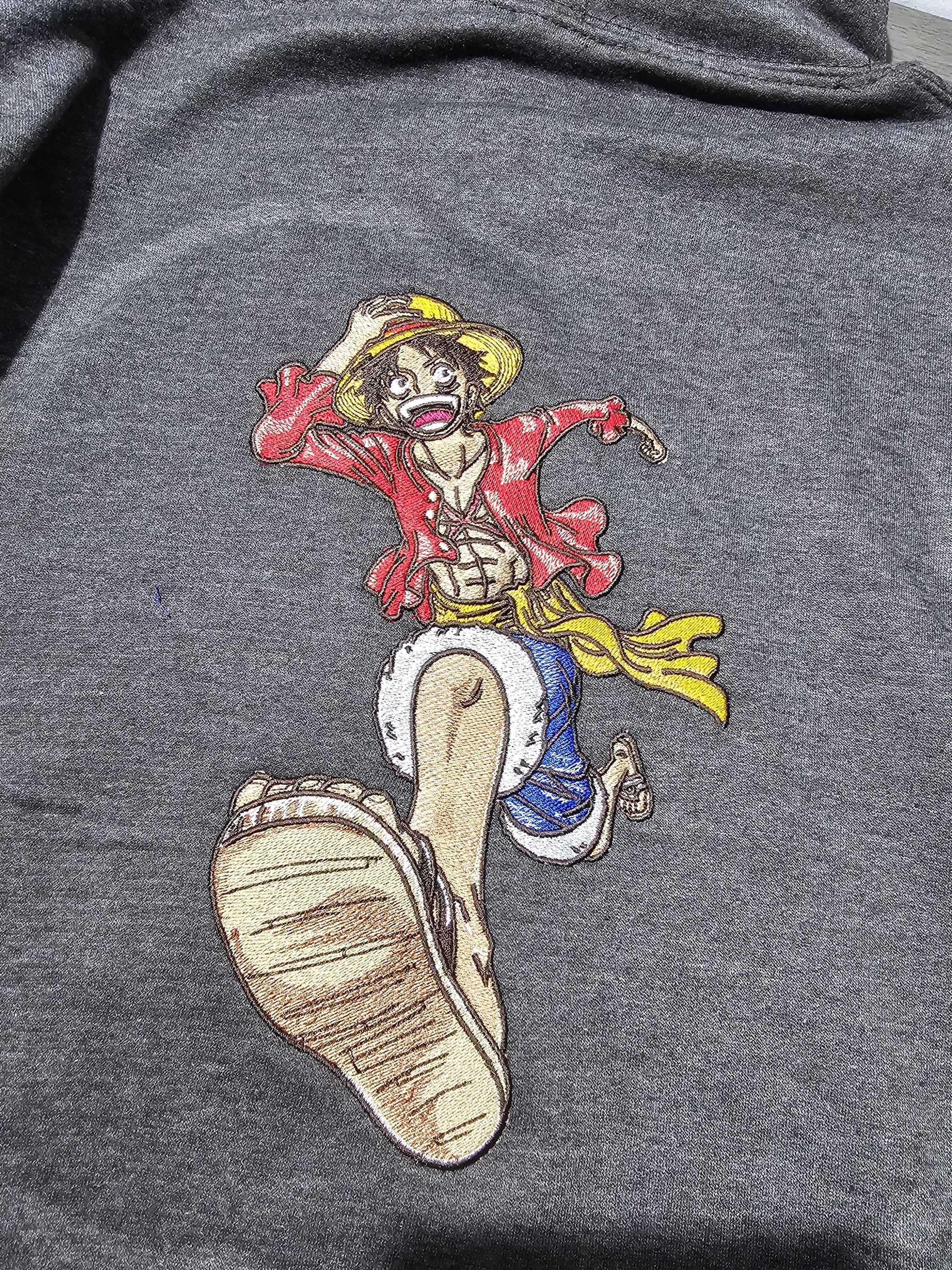 Embroidered Anime Pirate Monkey D. Luffy Hoody - Adults and Children