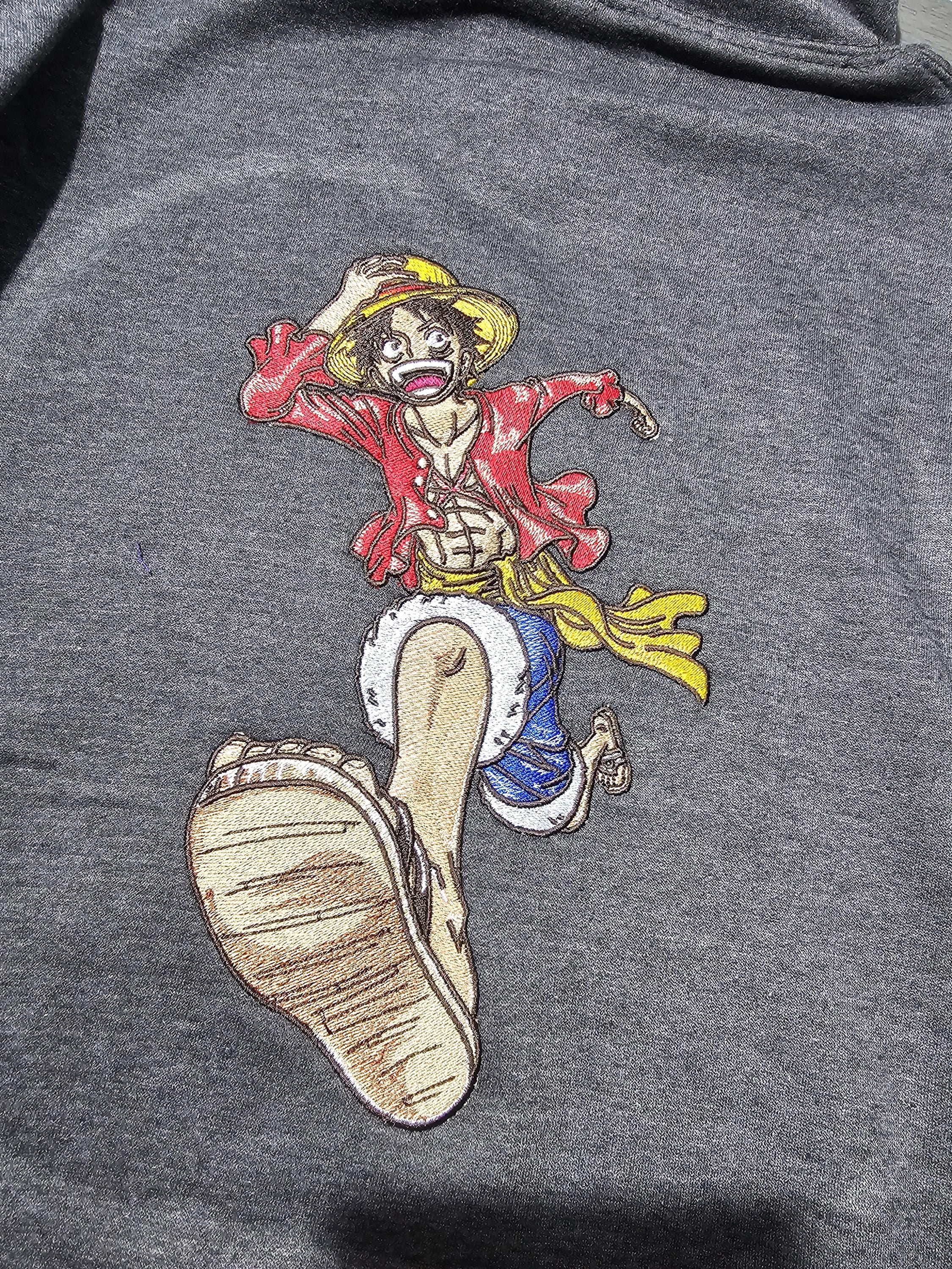 Embroidered Anime Pirate Monkey D. Luffy Hoody - Adults and Children